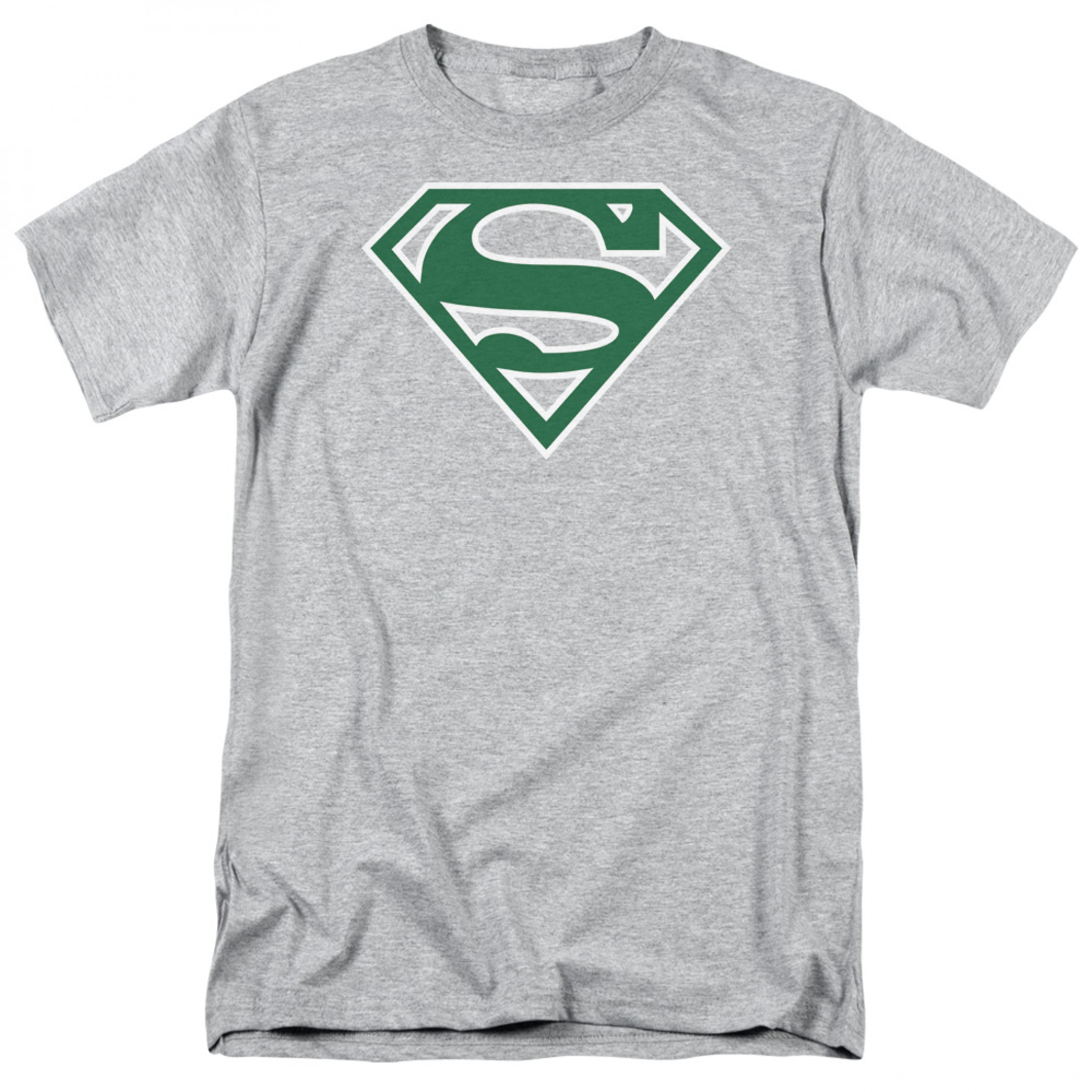 Superman Green Logo Grey T-Shirt, Grey