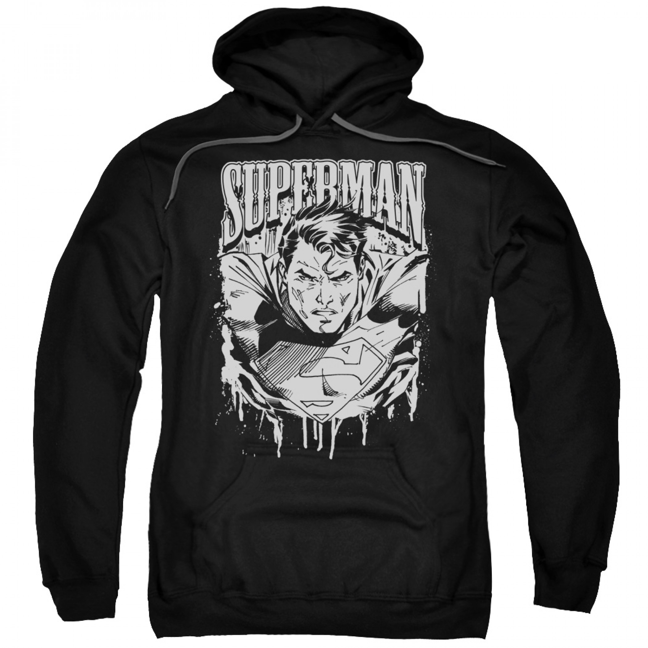 Superman Metal Portrait Hoodie, Black