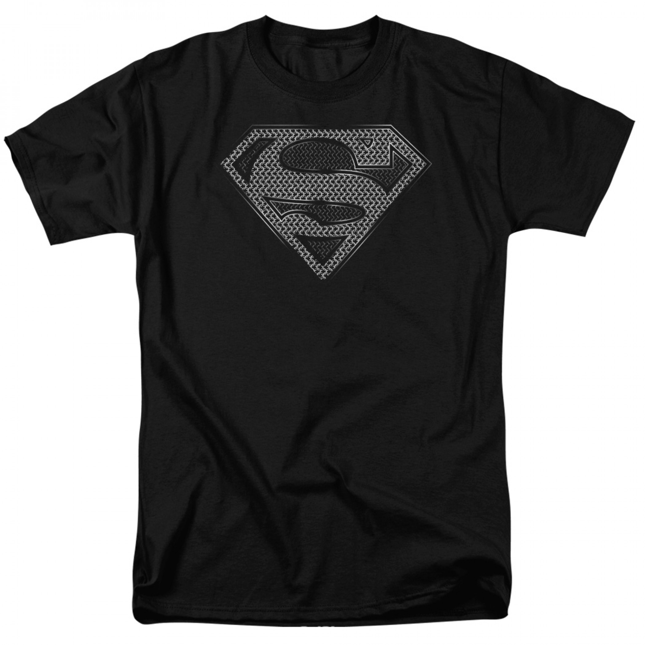 Superman Chainmail Armor Logo T-Shirt Black - Picture 2 of 10
