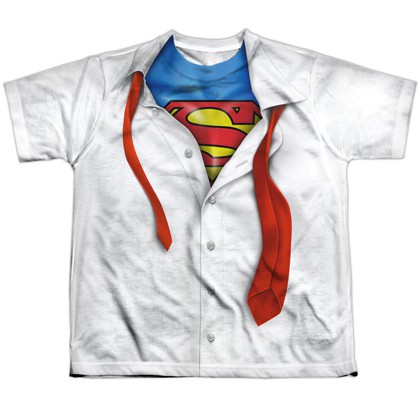 Superman Hidden Costume Youth Tshirt, White