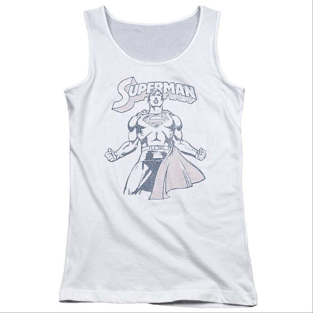 Superman Get Some White Juniors Tank Top, White