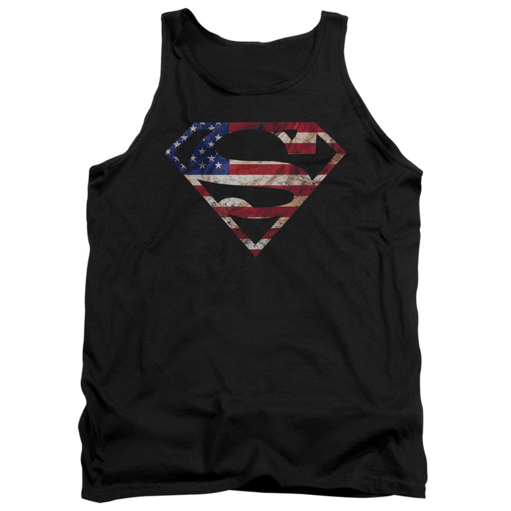 Superman American Flag Logo Tank Top