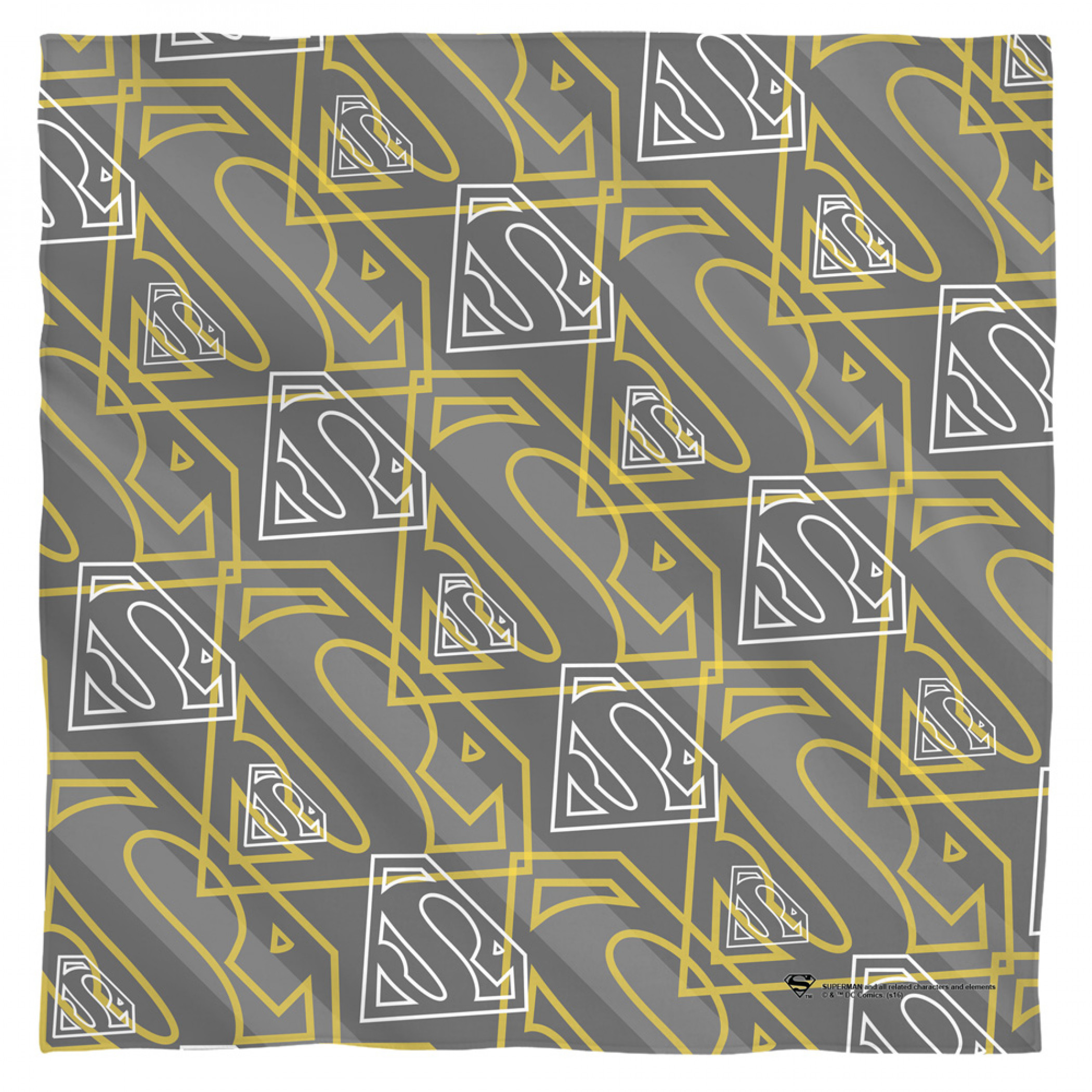Superman Repeating Logos Bandana, Grey