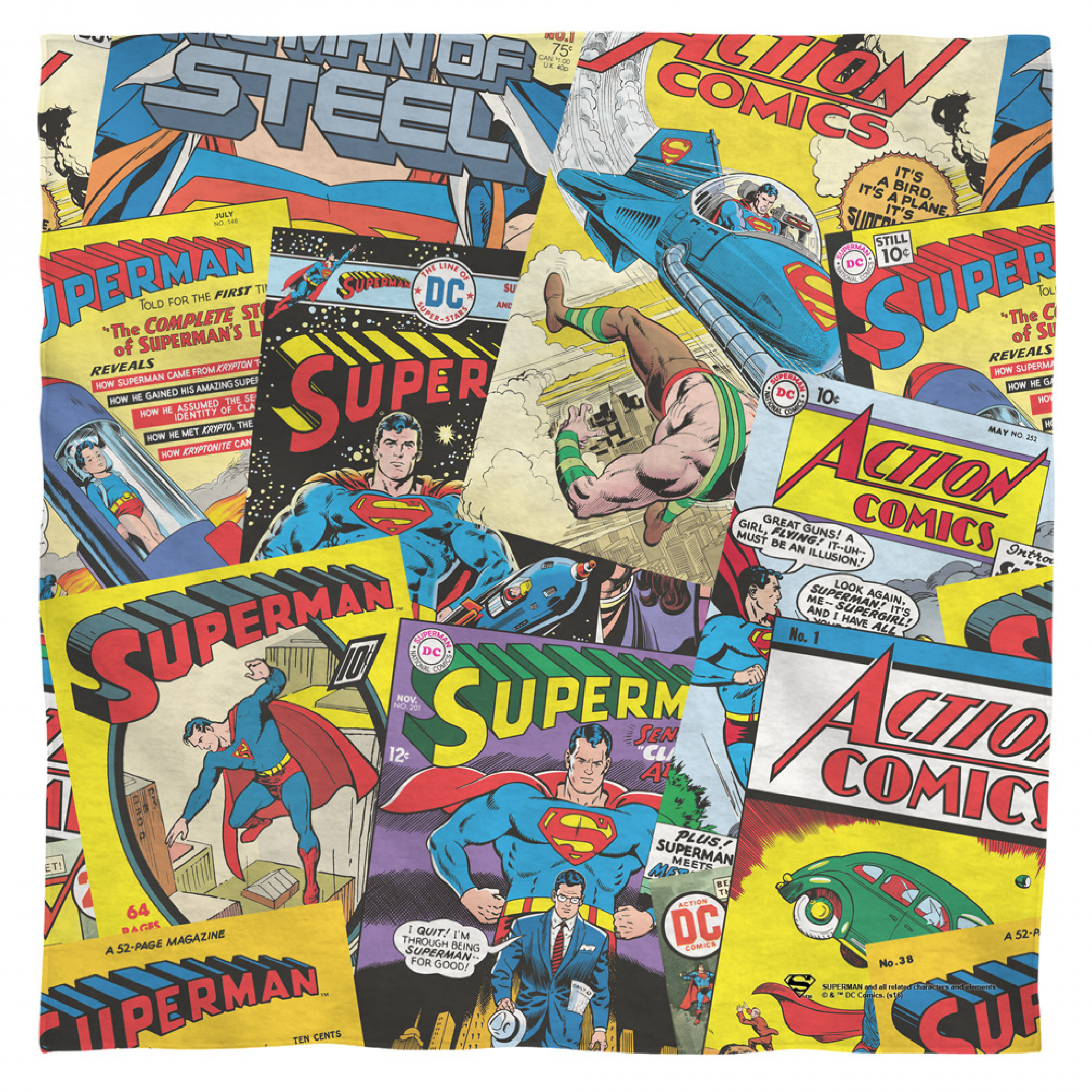 Superman Vintage Comics Bandana, Yellow