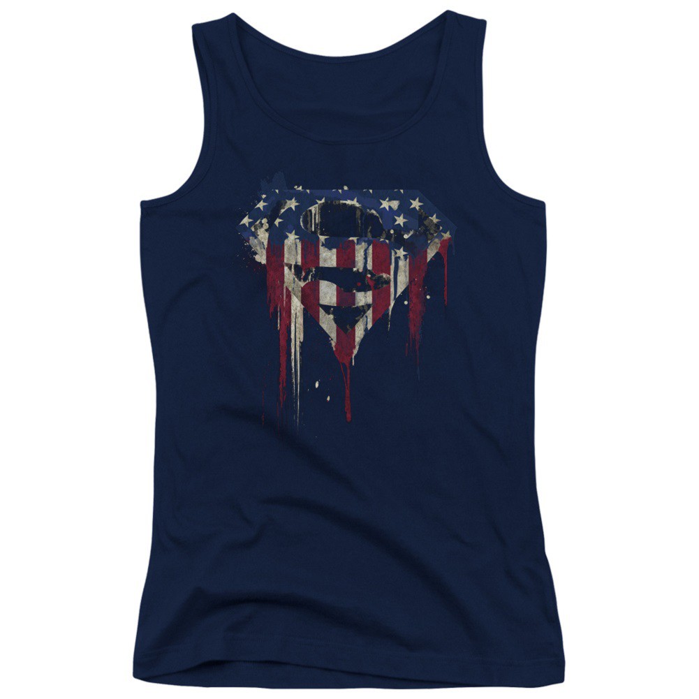 Superman Dripping USA Flag Women's Tank Top