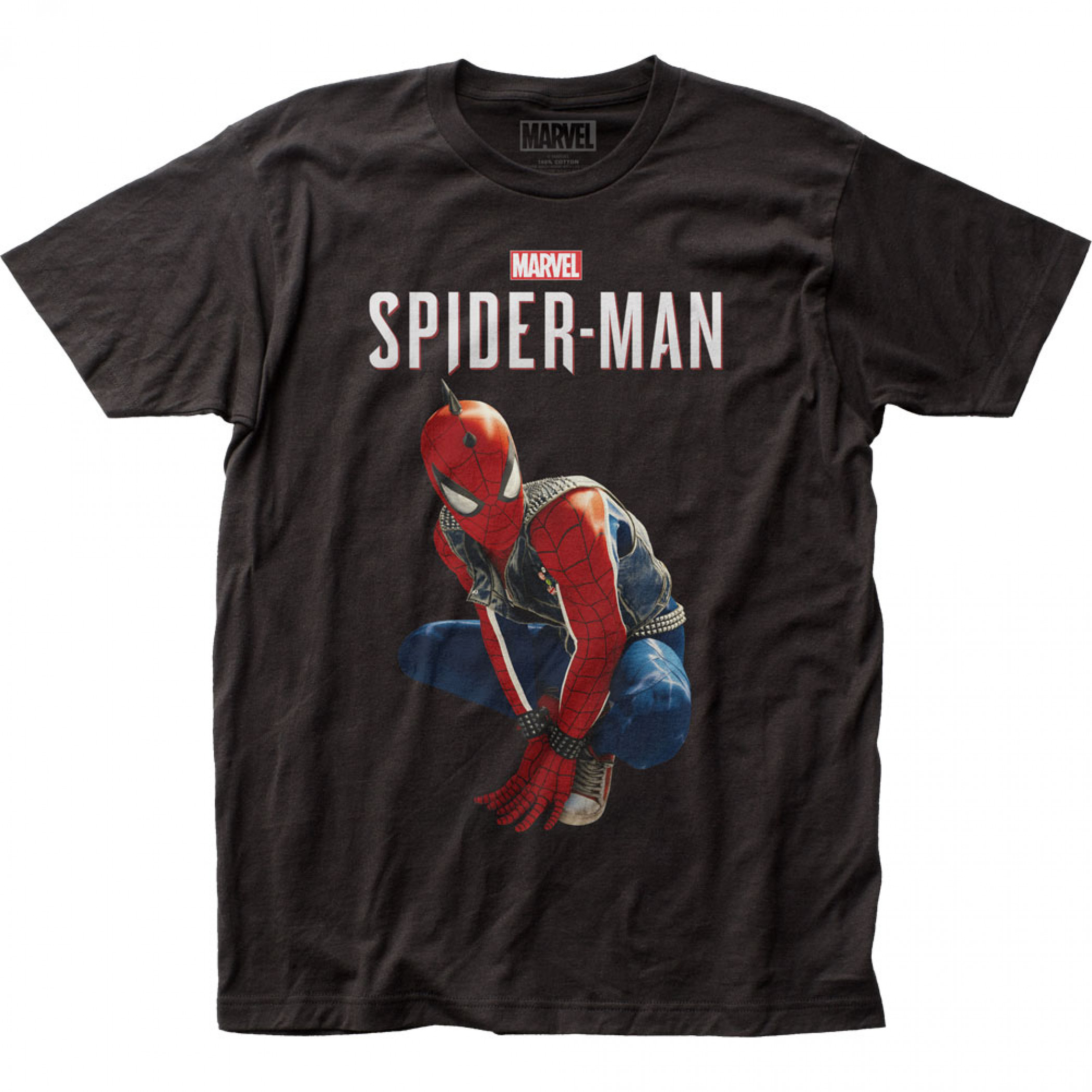 Spider-Man Hobie Brown Spider-Punk T-Shirt, Black