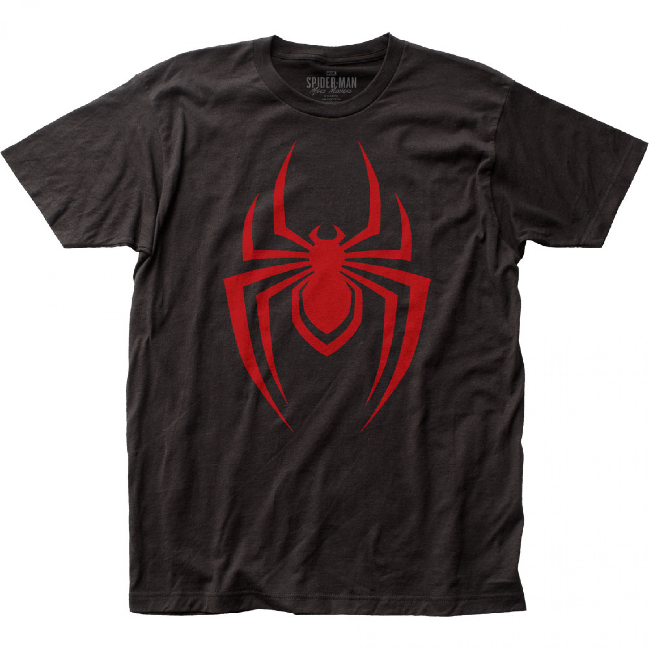 Marvel Comics Ultimate Spider-Man Miles Morales Symbol T-Shirt, Black
