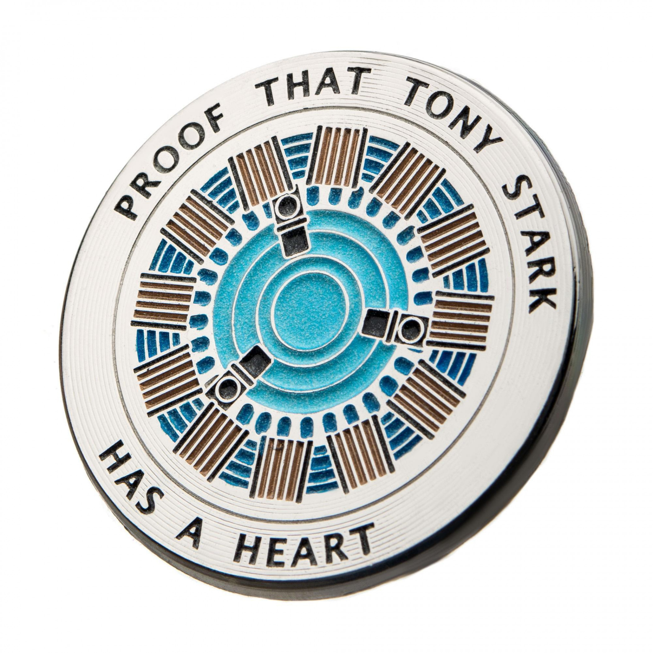 Iron Man Proof Tony Has a Heart Pin, Silver
