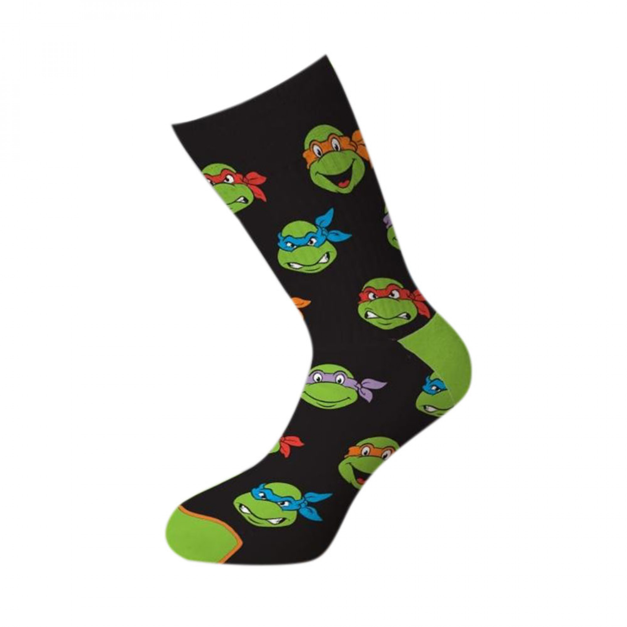 Teenage Mutant Ninja Turtles Heads Crew Socks, Black