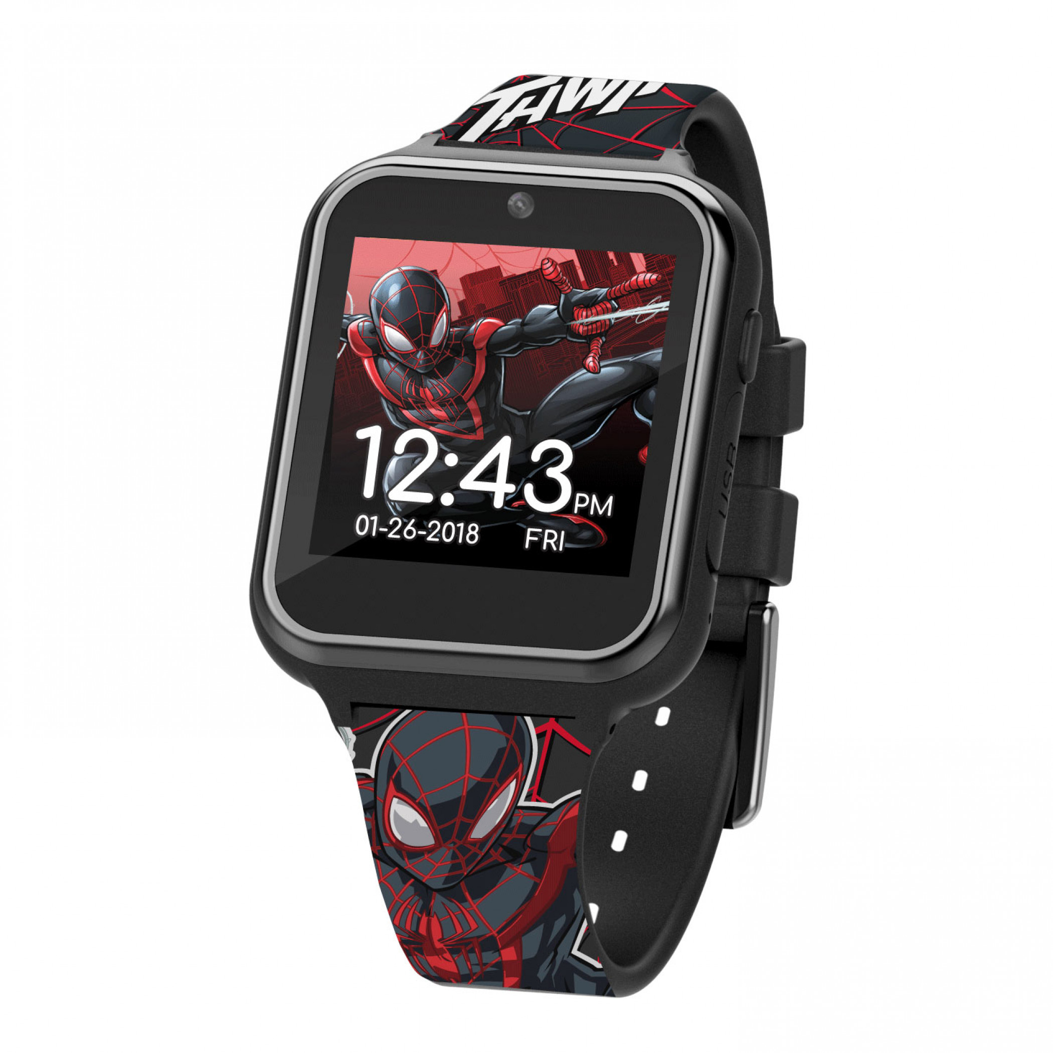 Miles Morales Spider-Man Accutime Interactive Kids Watch, Black