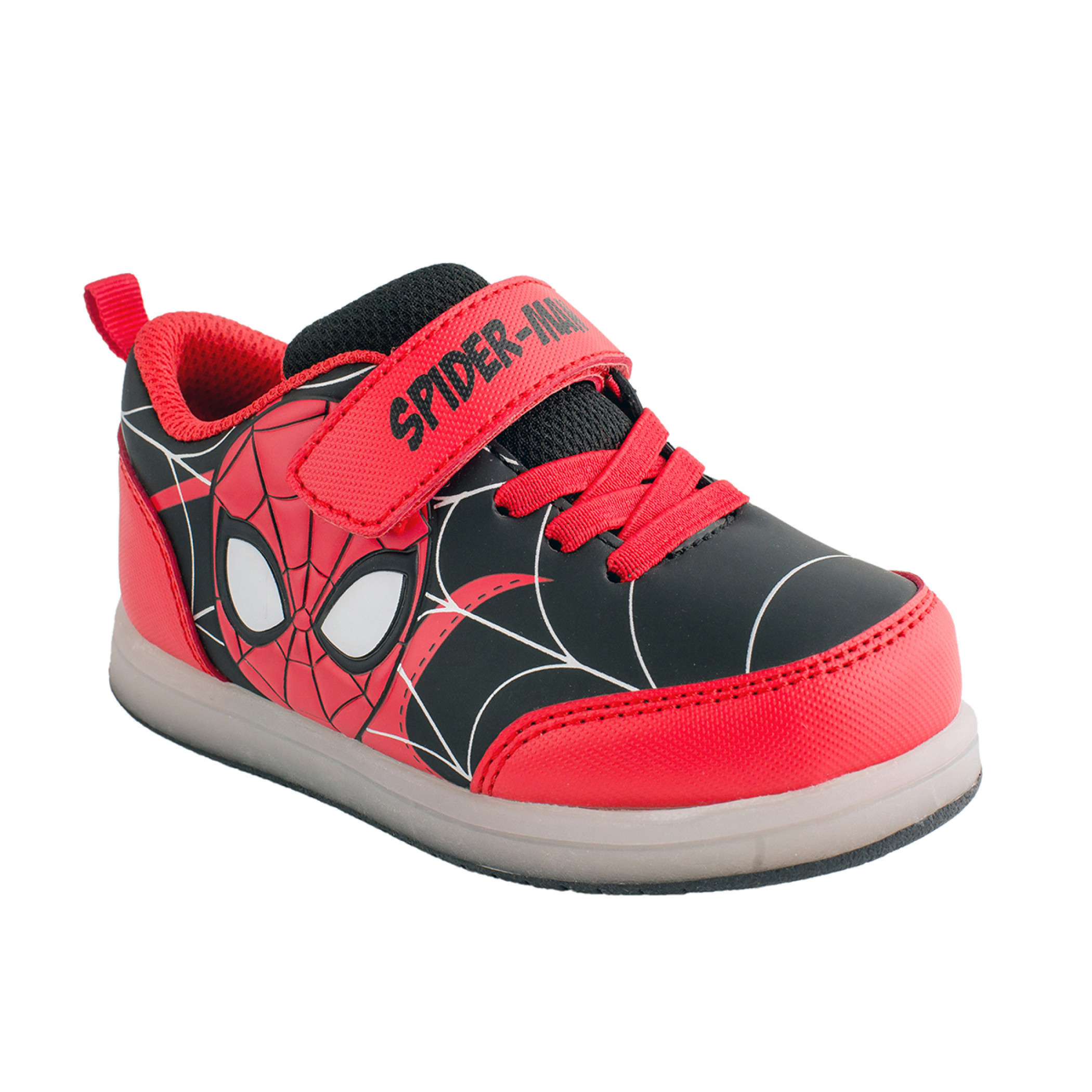 Spider-Man Face Symbol Kids Motion Light Up Shoes, Red