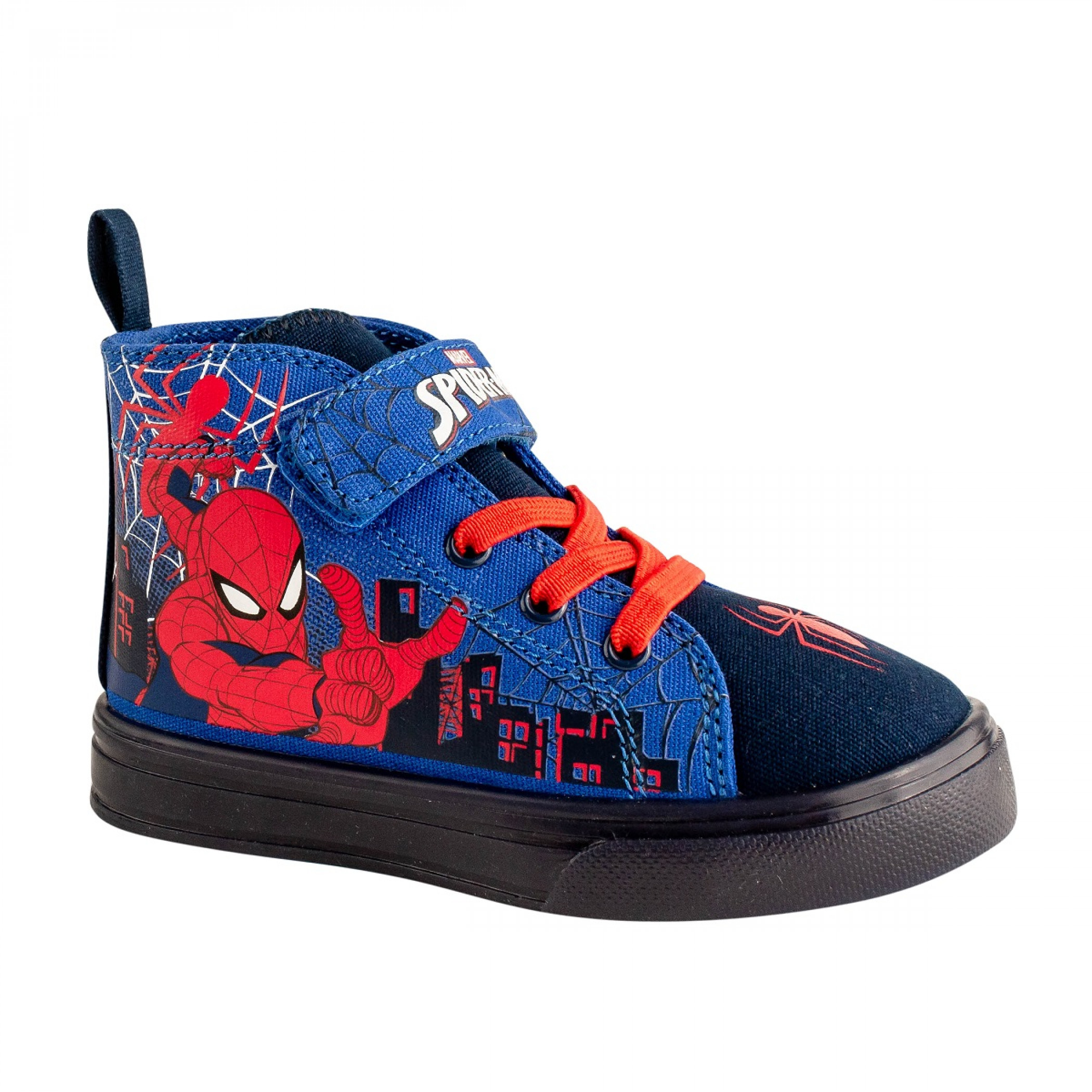 Spider-Man Swinging Kids Lighted Canvas Shoes, Blue