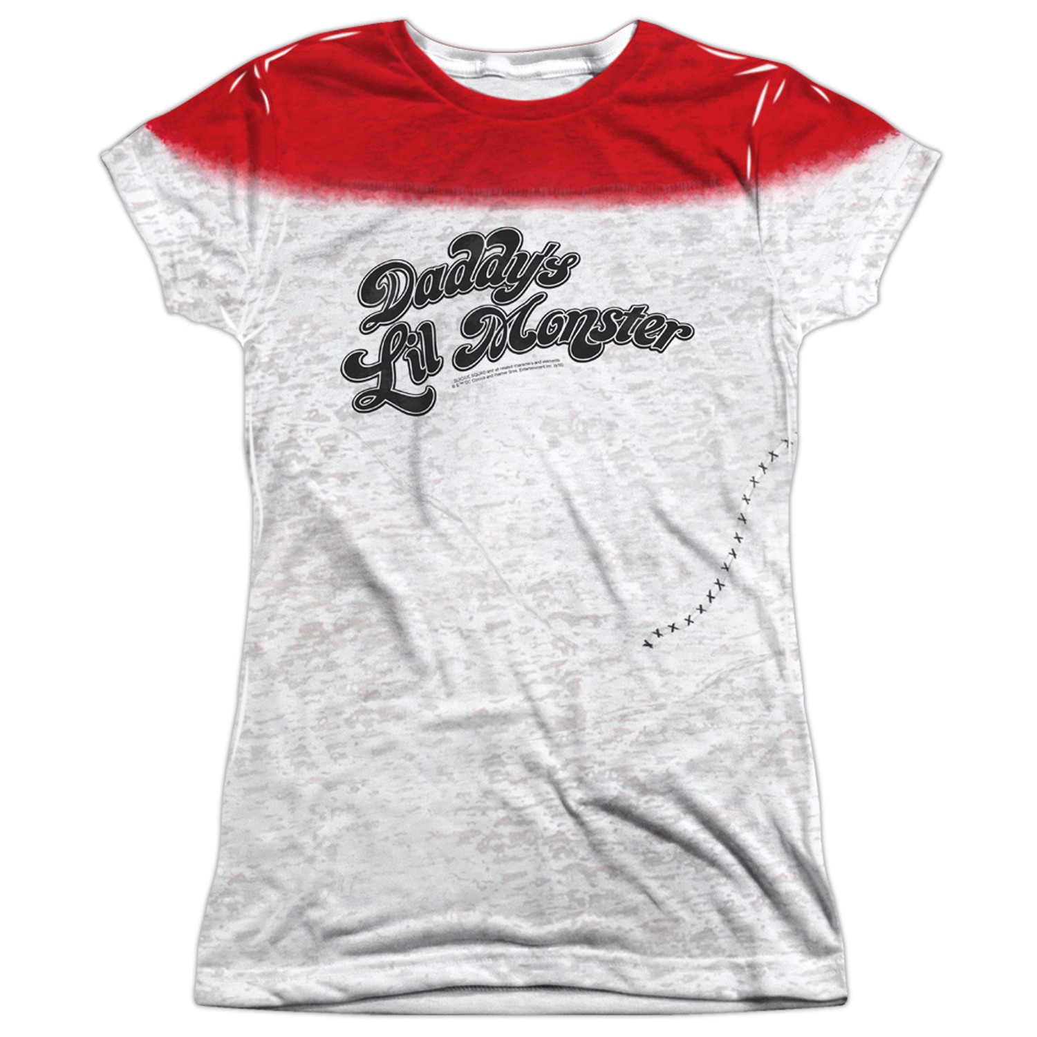 Suicide Squad Harley Quinn Daddy's Little Monster Women's Sublimated Shirt, White