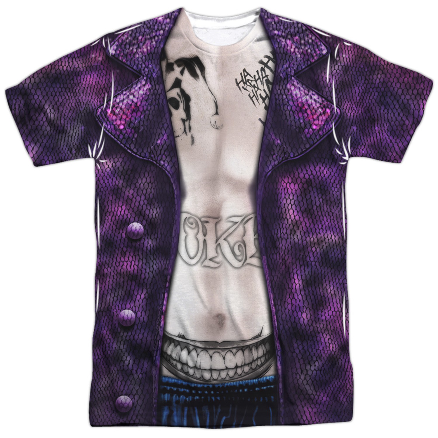 Suicide Squad The Joker Sublimated Men's Jacket Costume T-Shirt, White