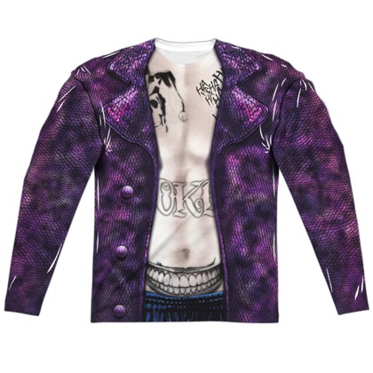Suicide Squad Joker Jacket Long Sleeve Costume T-Shirt, White