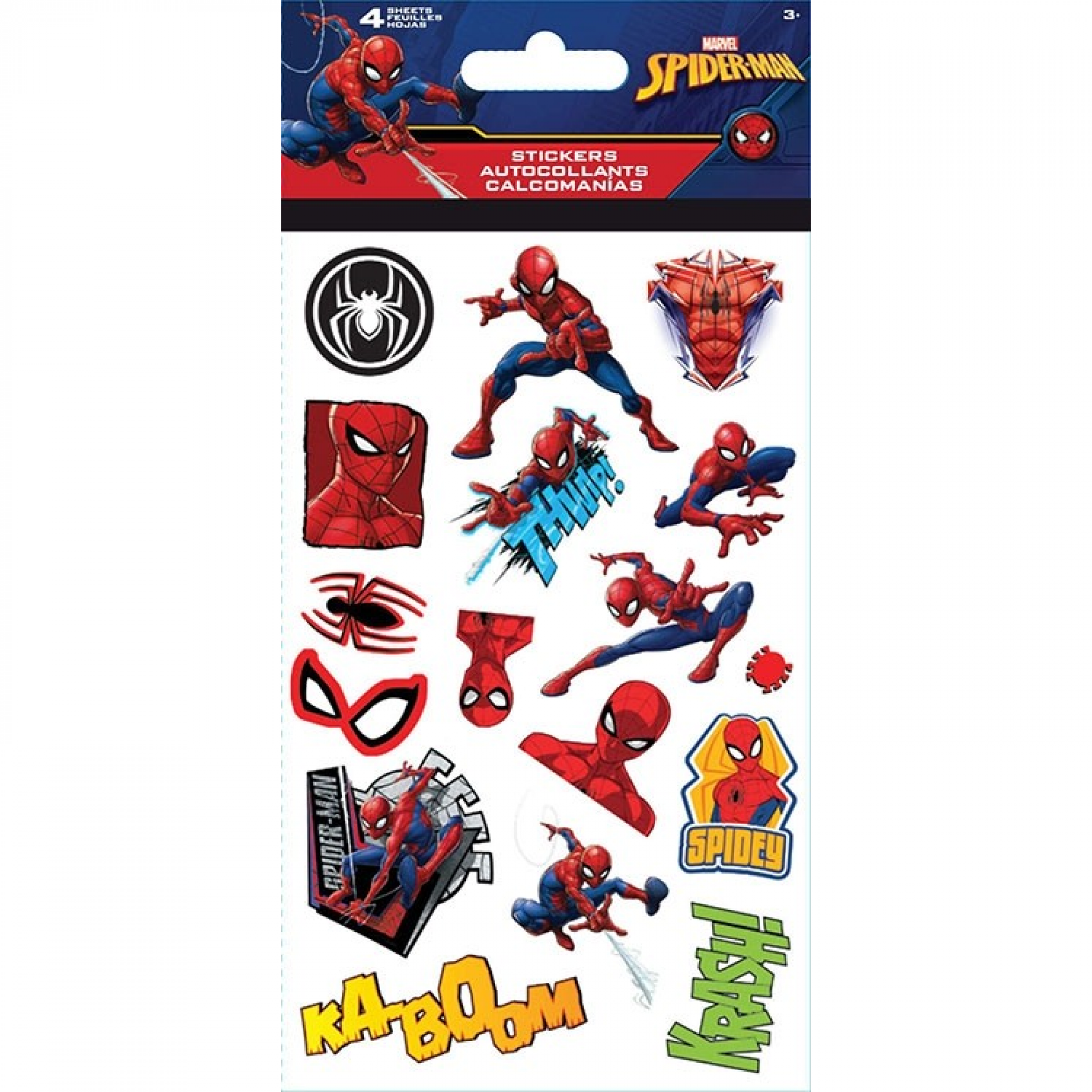 Spider-Man Comic Images and Sound Effects Sticker Pack, Multi-Color