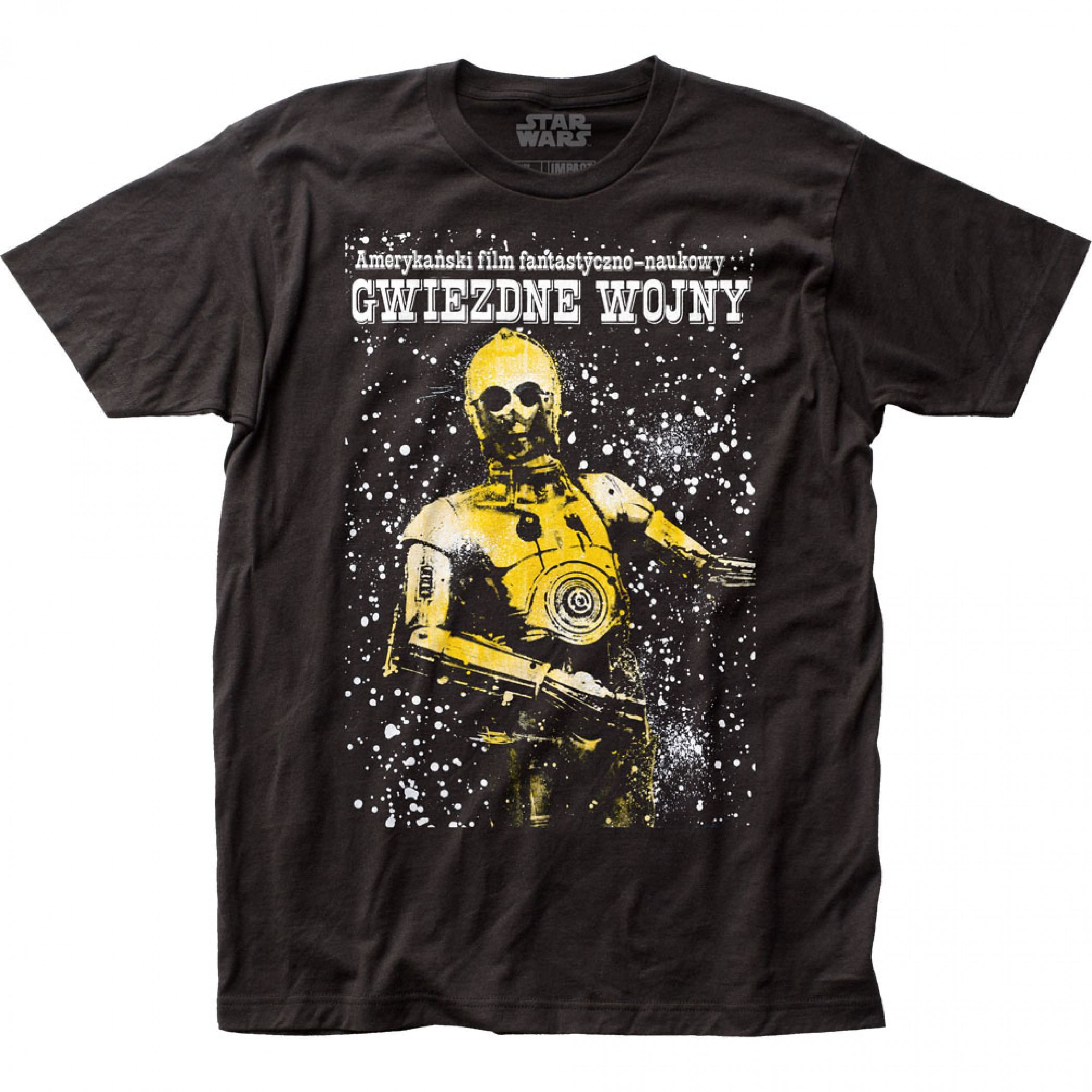 Star Wars C-3PO Polish Poster T-Shirt, Black
