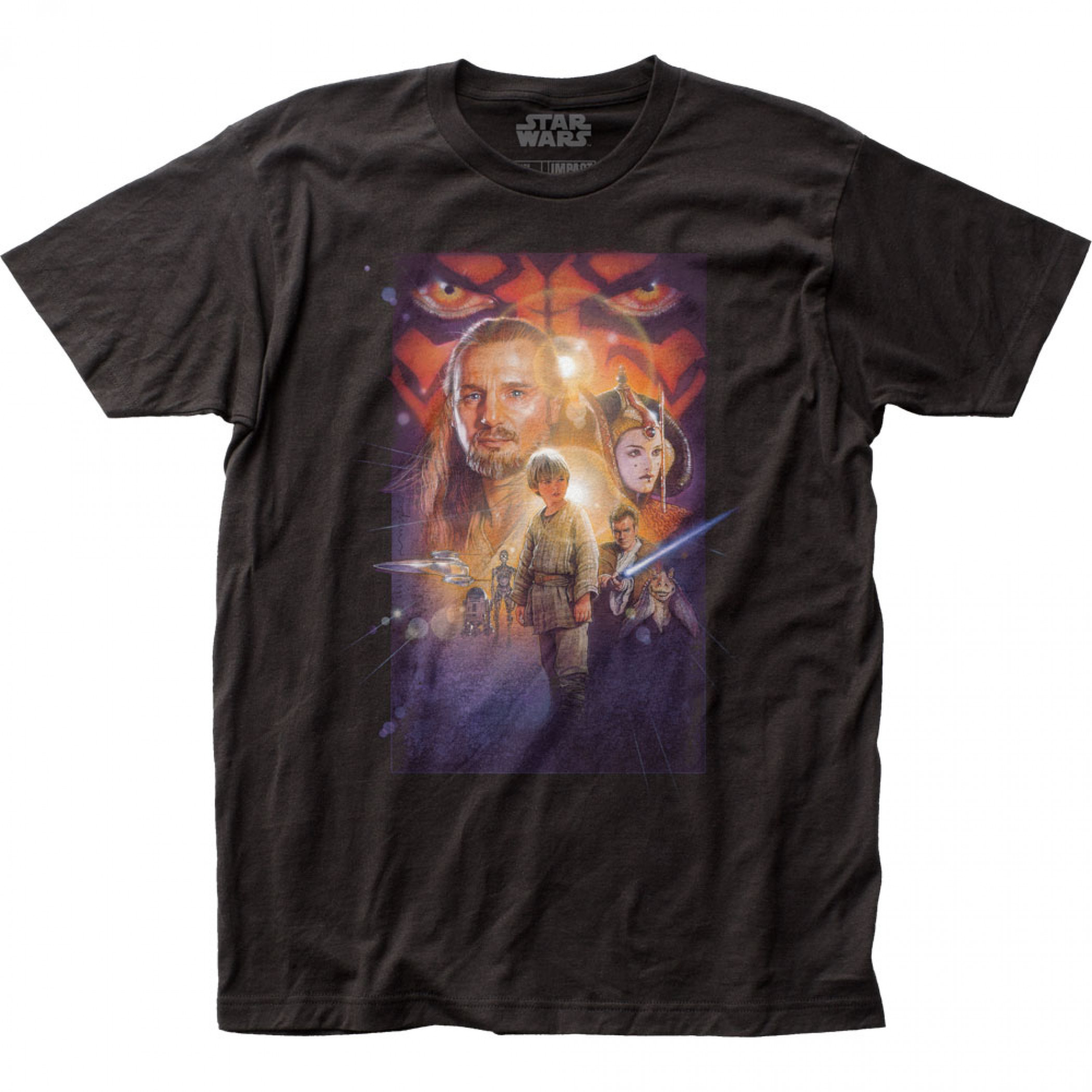 Star Wars Phantom Menace Poster Art T-Shirt, Black