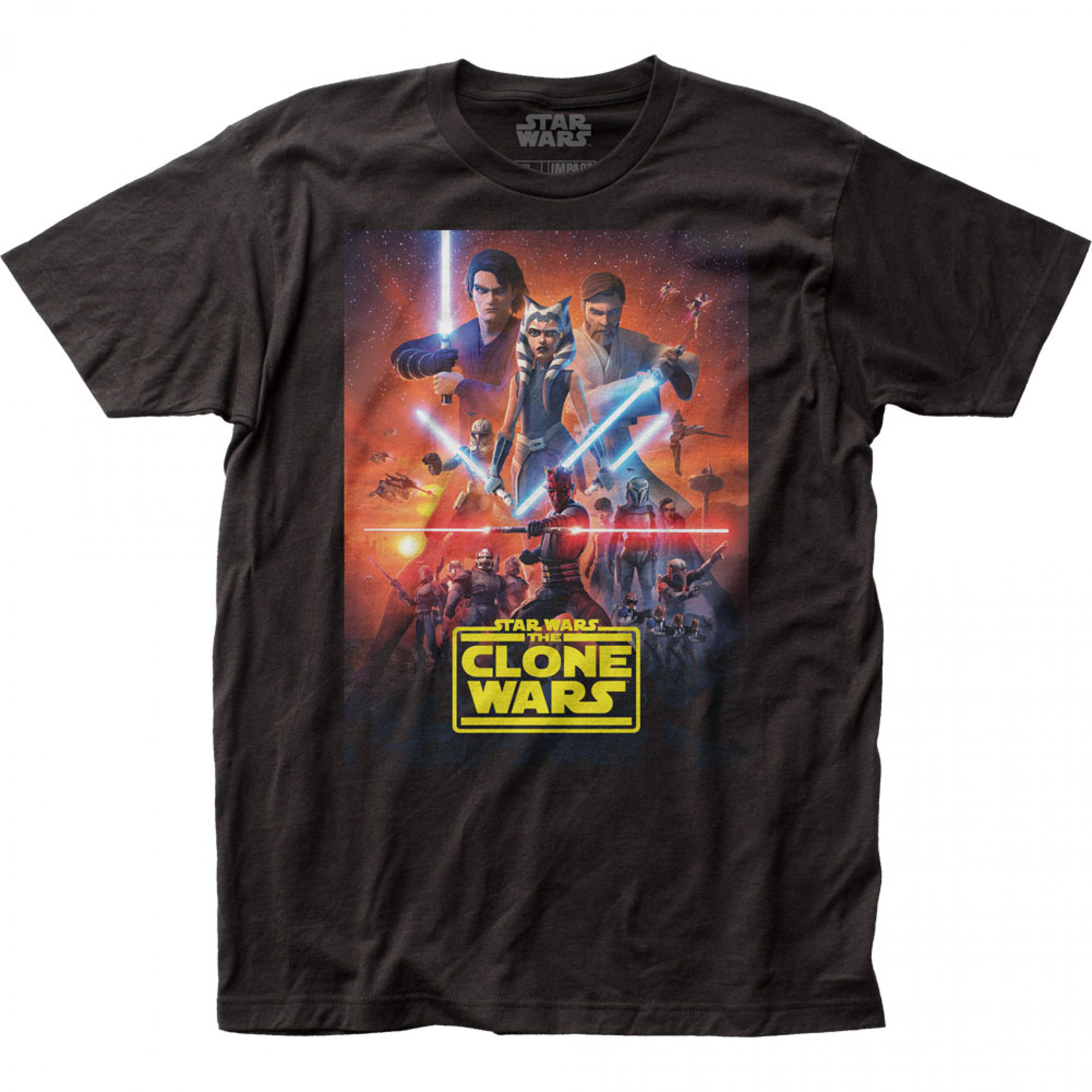Star Wars The Clone Wars Poster T-Shirt, Black