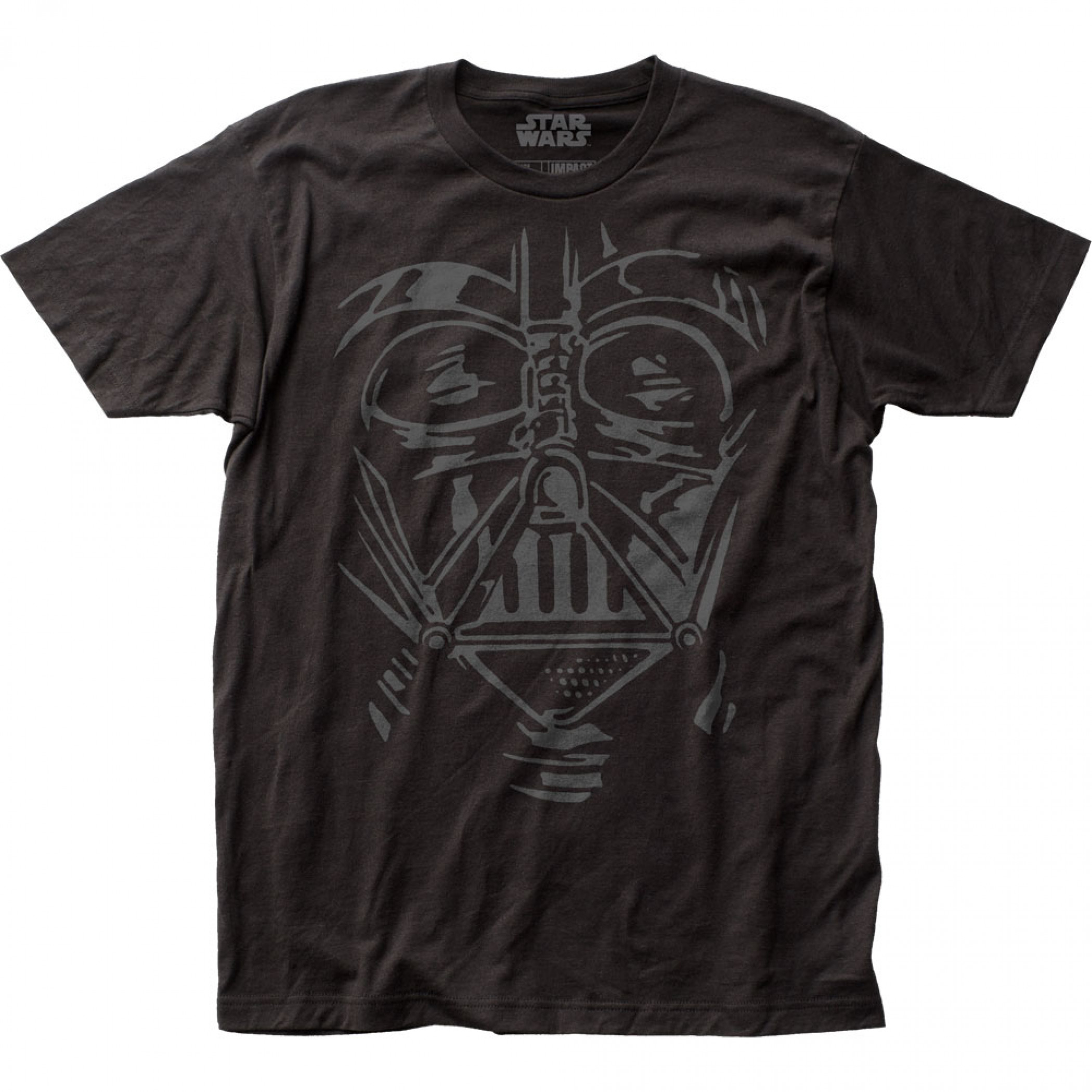 Star Wars Darth Vader Face Helmet Sketch T-Shirt, Black