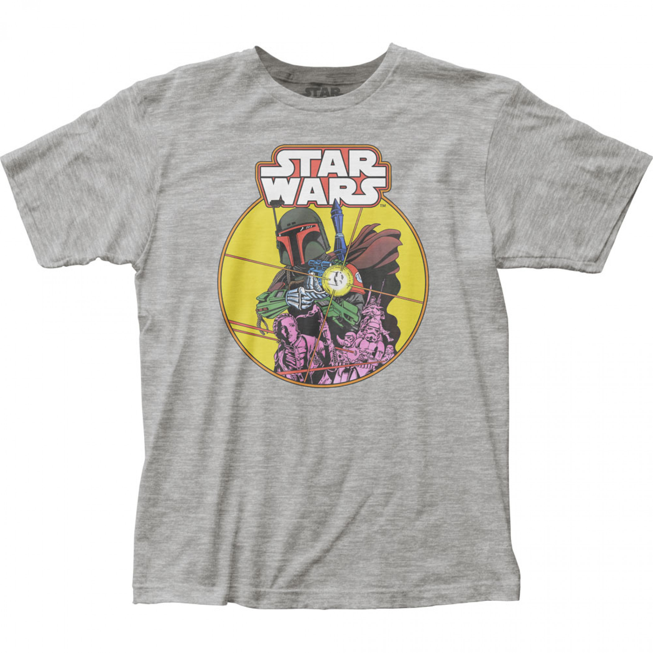 Star Wars Boba Fett Retro Comic T-Shirt, Grey
