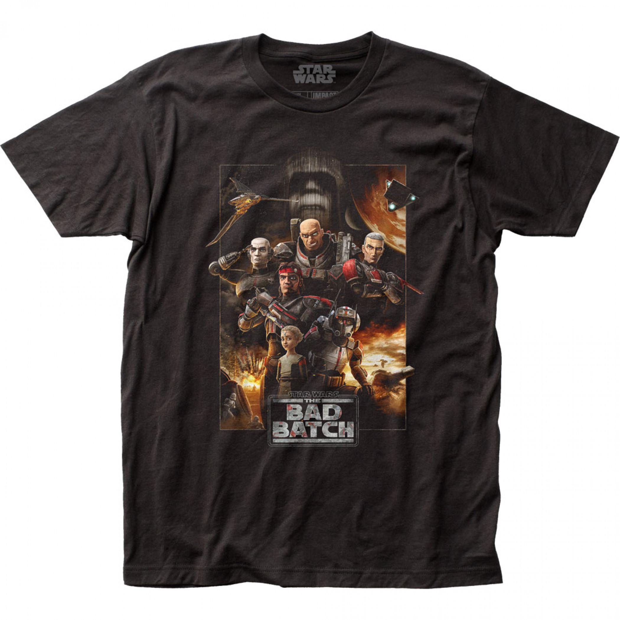 Star Wars The Clone Wars The Bad Batch Characters T-Shirt, Black