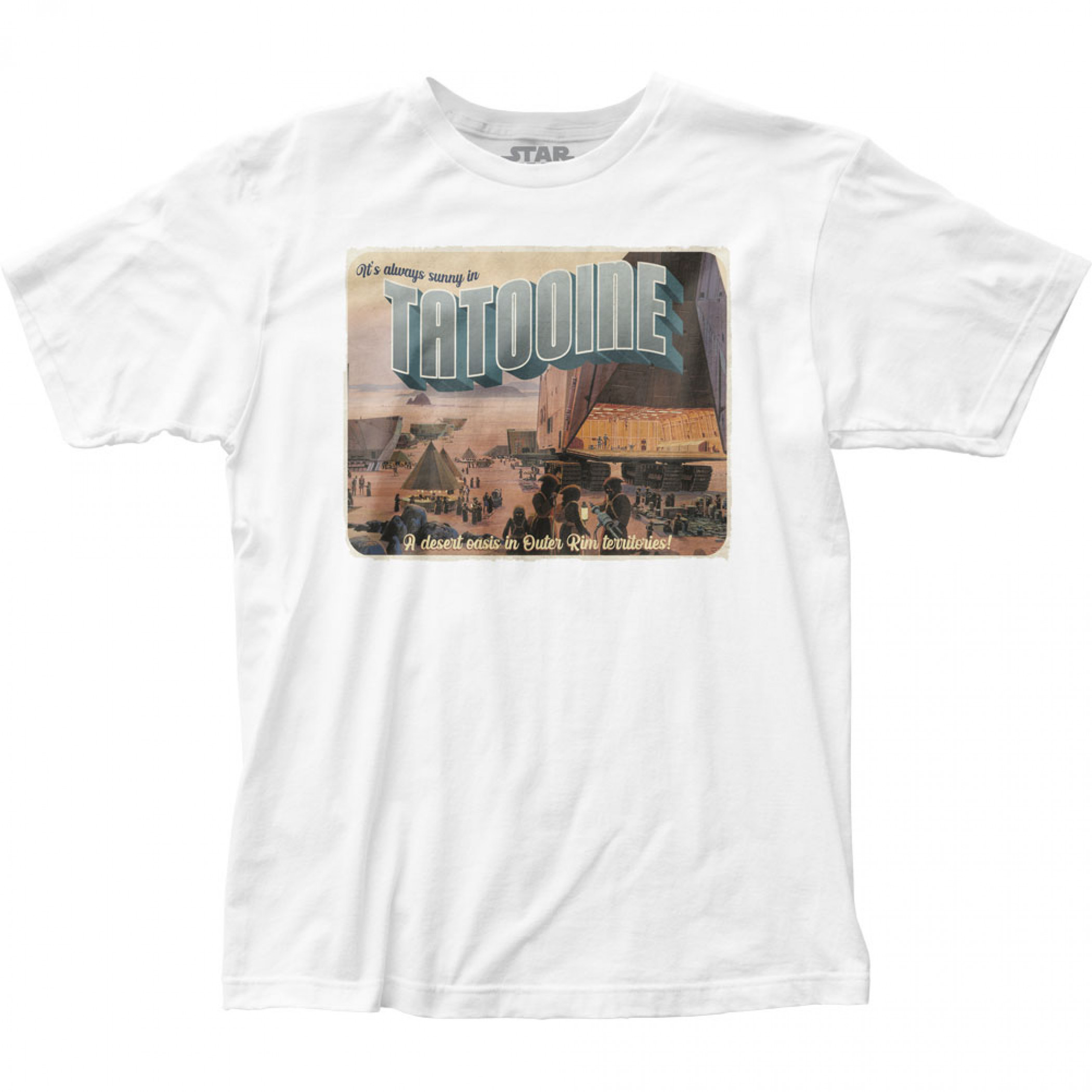 Star Wars Tatooine Postcard T-Shirt, White