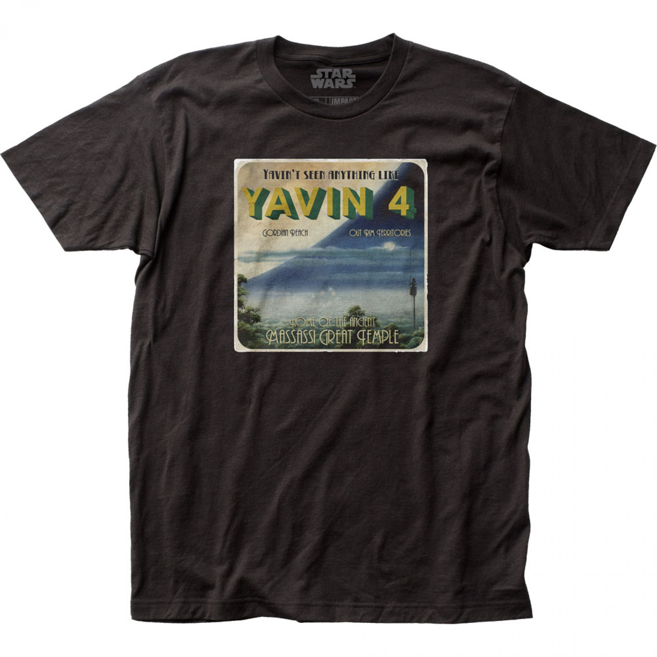 Star Wars Yavin 4 Postcard T-Shirt, Black