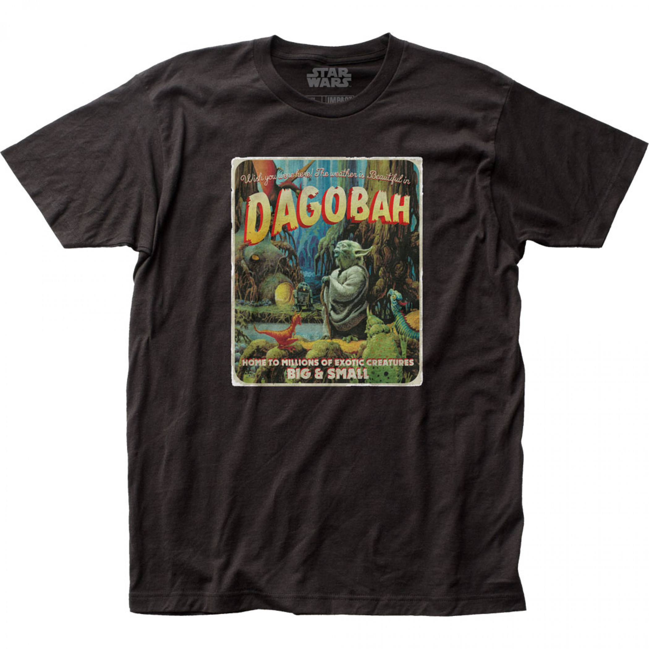 Star Wars Dagobah Postcard T-Shirt, Black