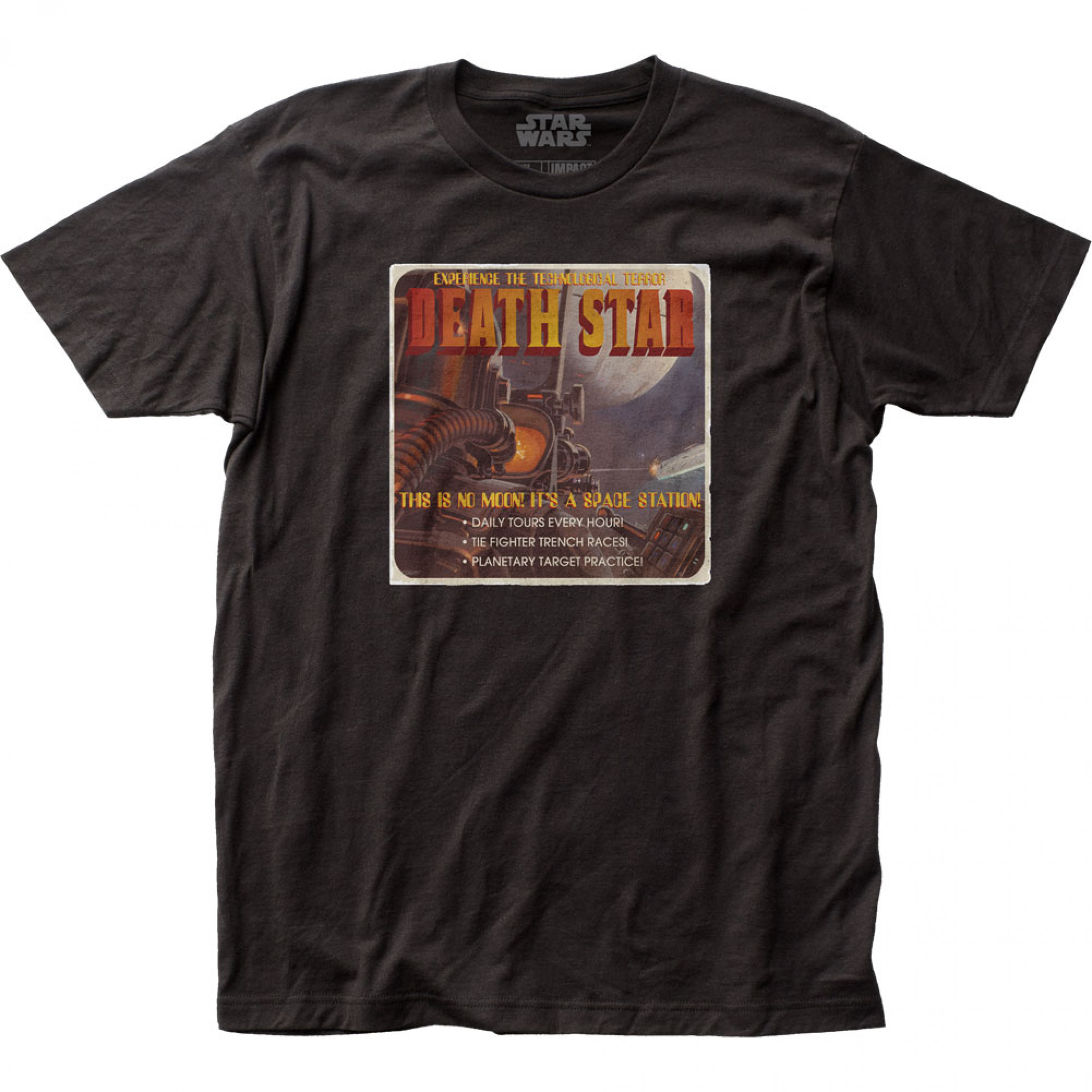 Star Wars Death Star Postcard T-Shirt, Black