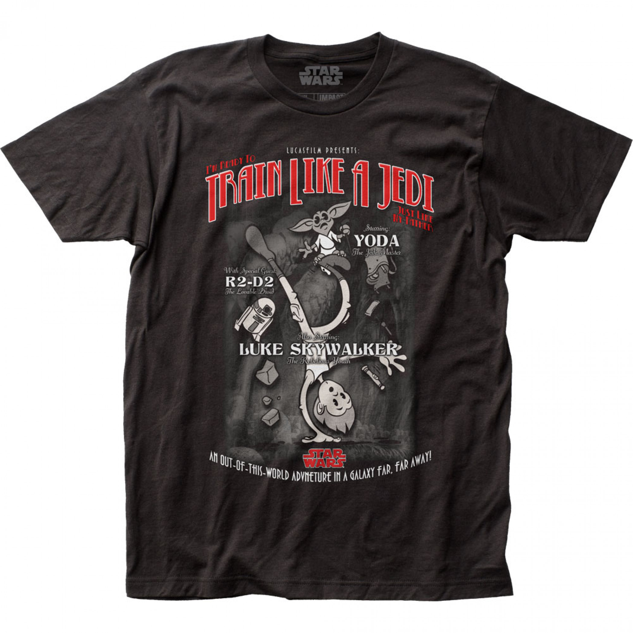 Star Wars Cartoon Jedi Training T-Shirt, Black
