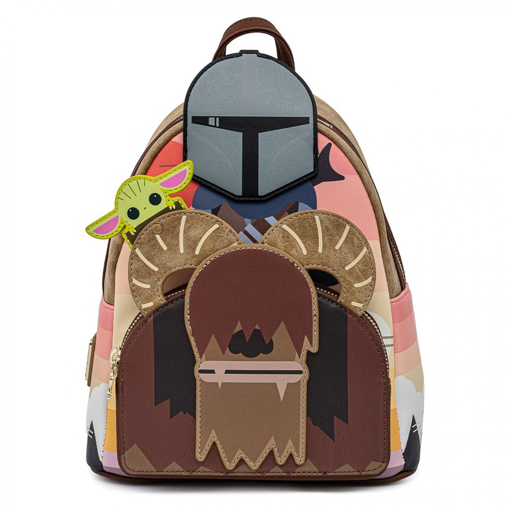 Star Wars The Mandalorian and Grogu Mini Backpack by Loungefly, Multi-Color