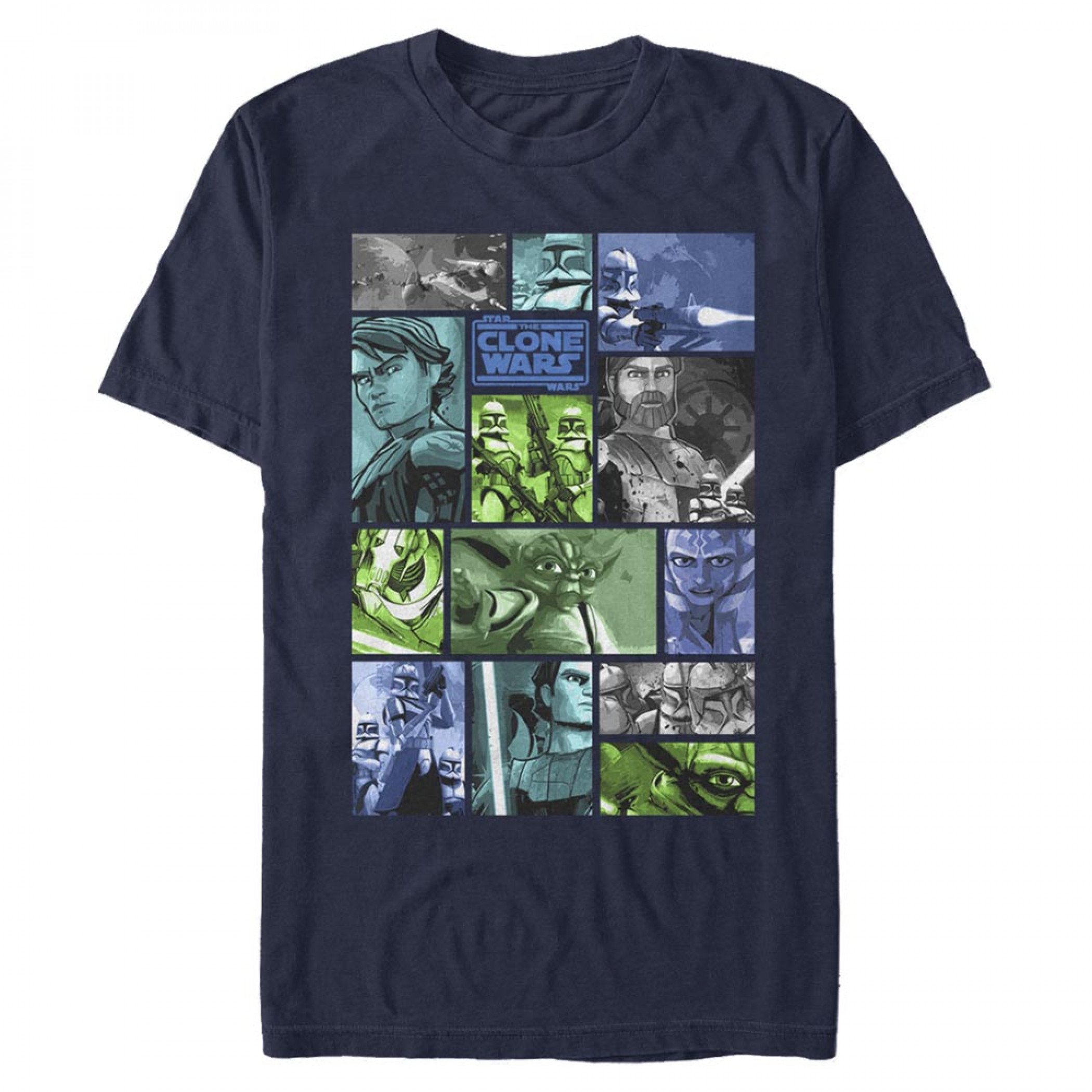 Star Wars Clone Wars Panels T-Shirt, Blue