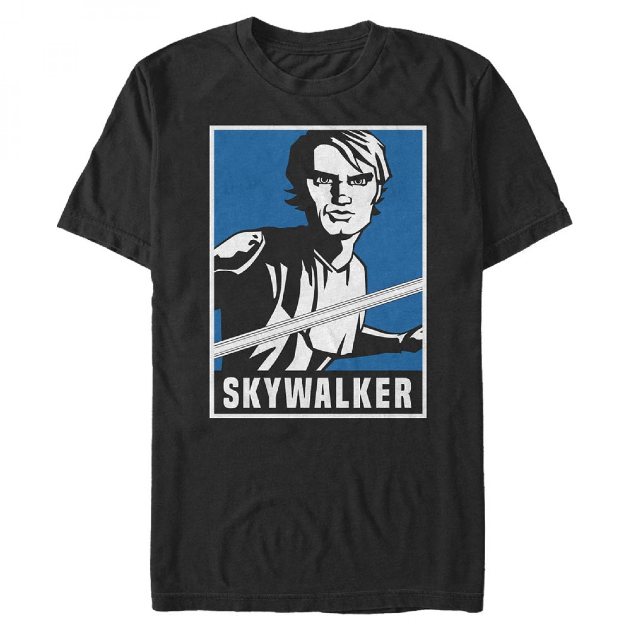 Star Wars Clone Wars Anakin Poster T-Shirt, Black