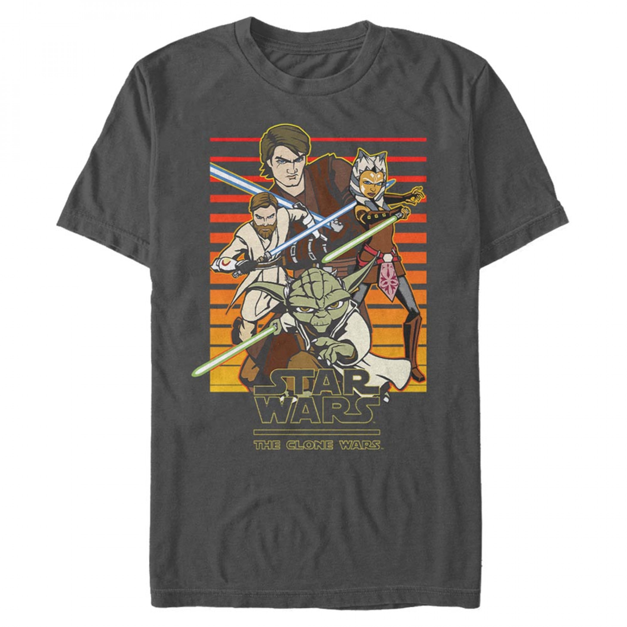 Star Wars Clone Wars Title T-Shirt, Grey