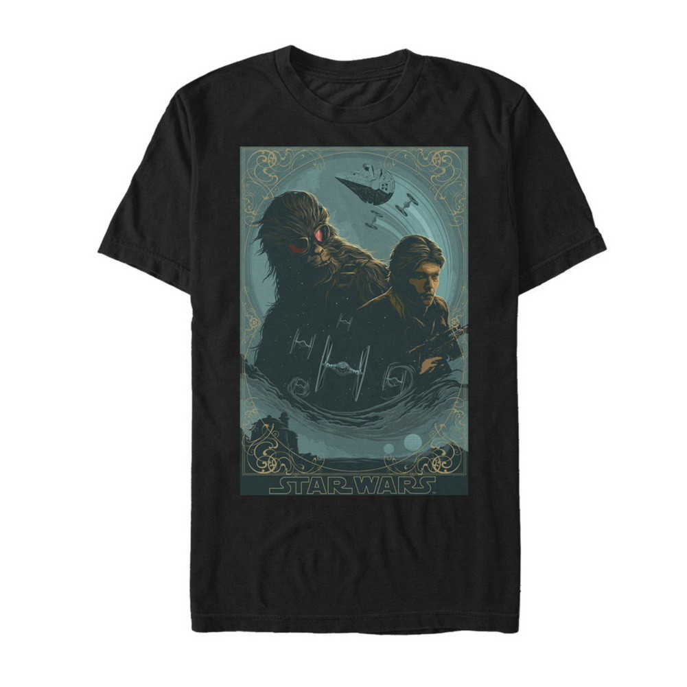 Star Wars Han Solo Story Heroes of Corellia Men's Black T-Shirt, Black
