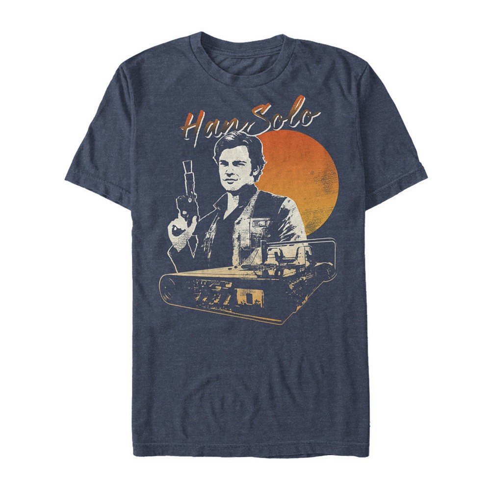 Star Wars Han Solo Story Smirk Men's Blue T-Shirt, Blue