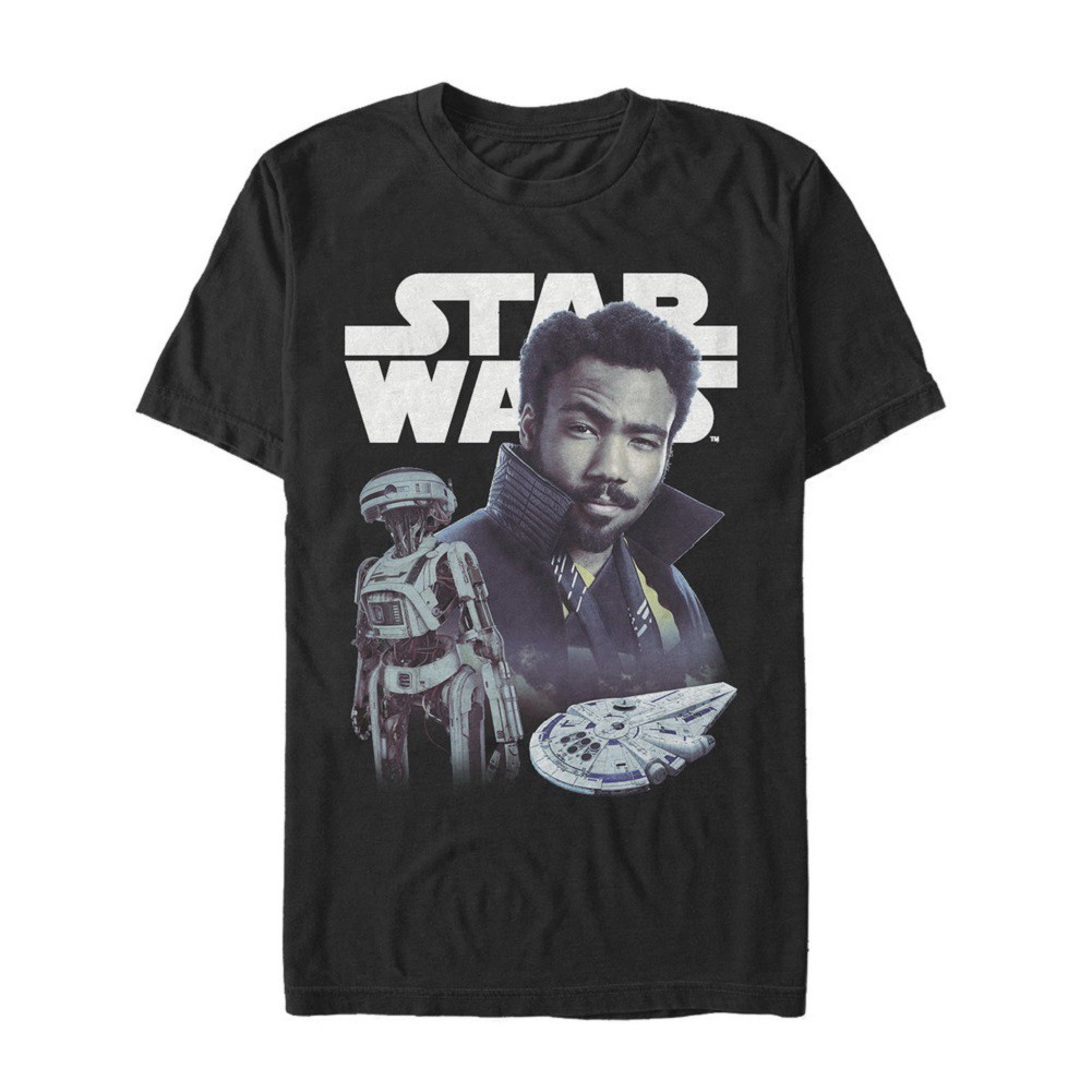 Star Wars Han Solo Story Lanado Men's Black T-Shirt, Black