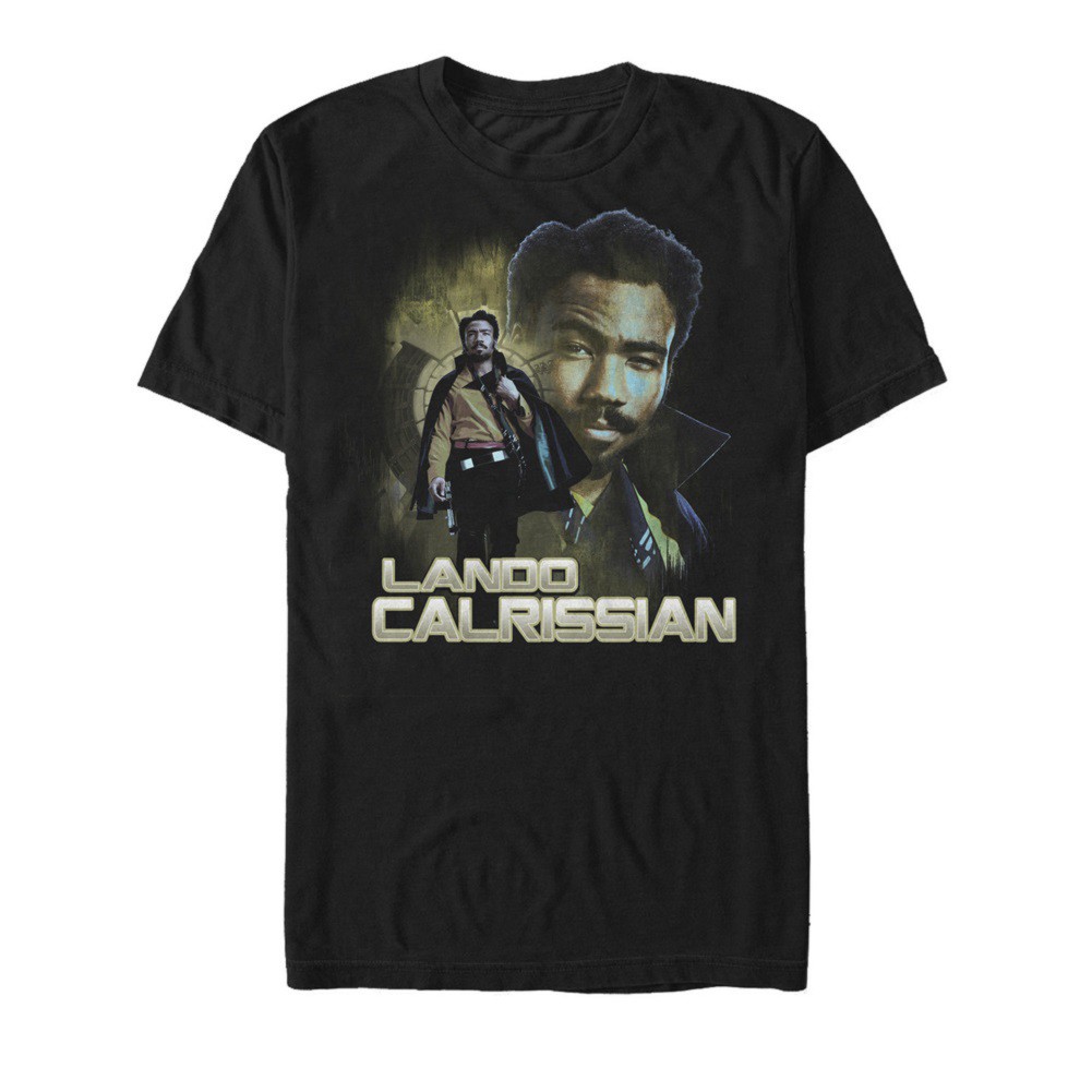 Star Wars Han Solo Lando Calrissian Men's Black T-Shirt, Black