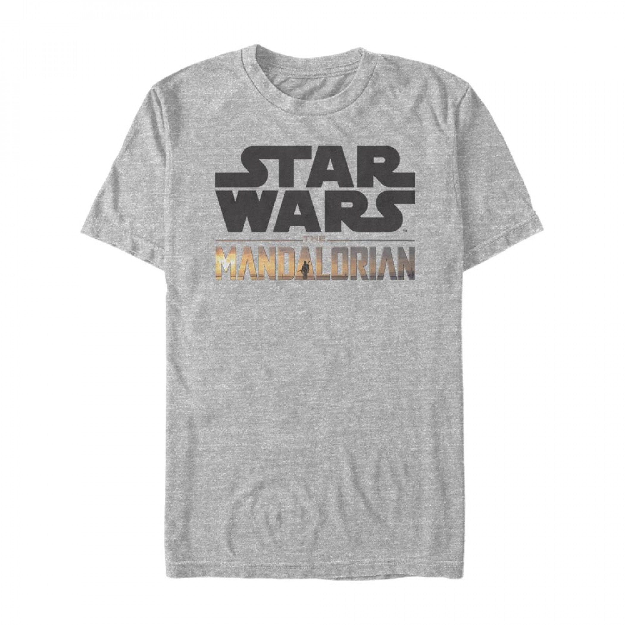 Star Wars The Mandalorian Logo Grey T-Shirt, Grey