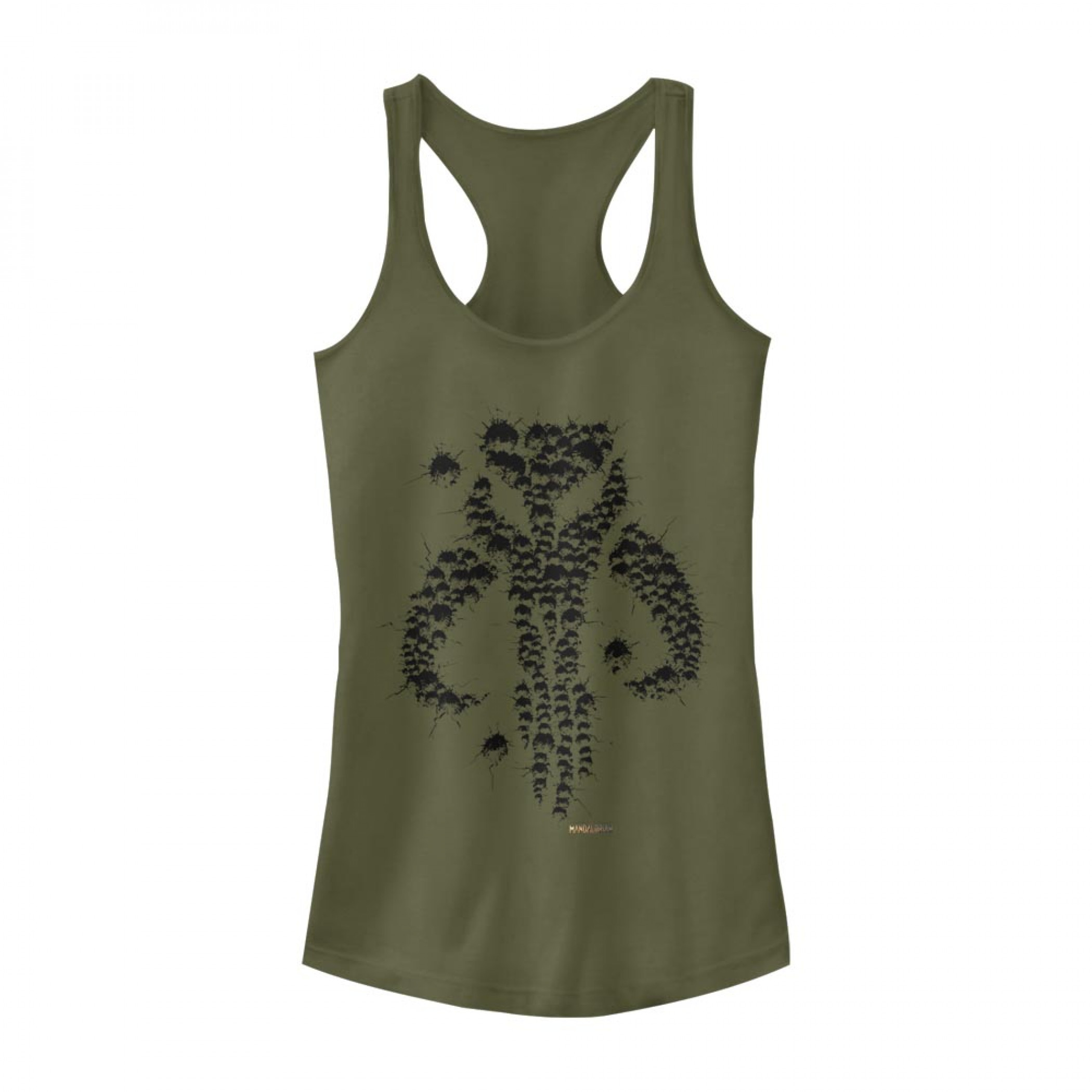 The Mandalorian Bullet Hole Logo Women's Army Green Tank Top, Green