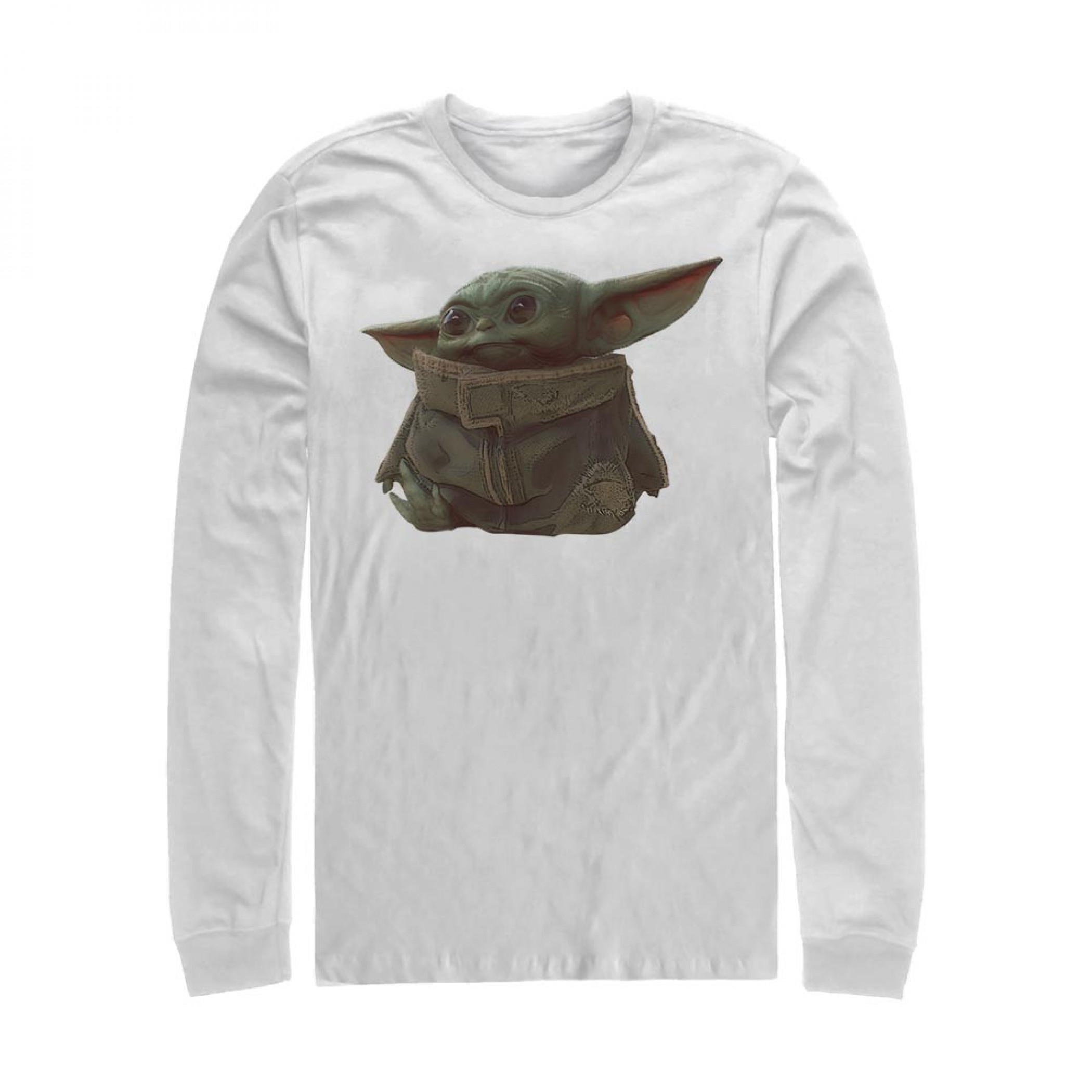 Star Wars The Mandalorian The Child Portrait Long Sleeve Shirt, White