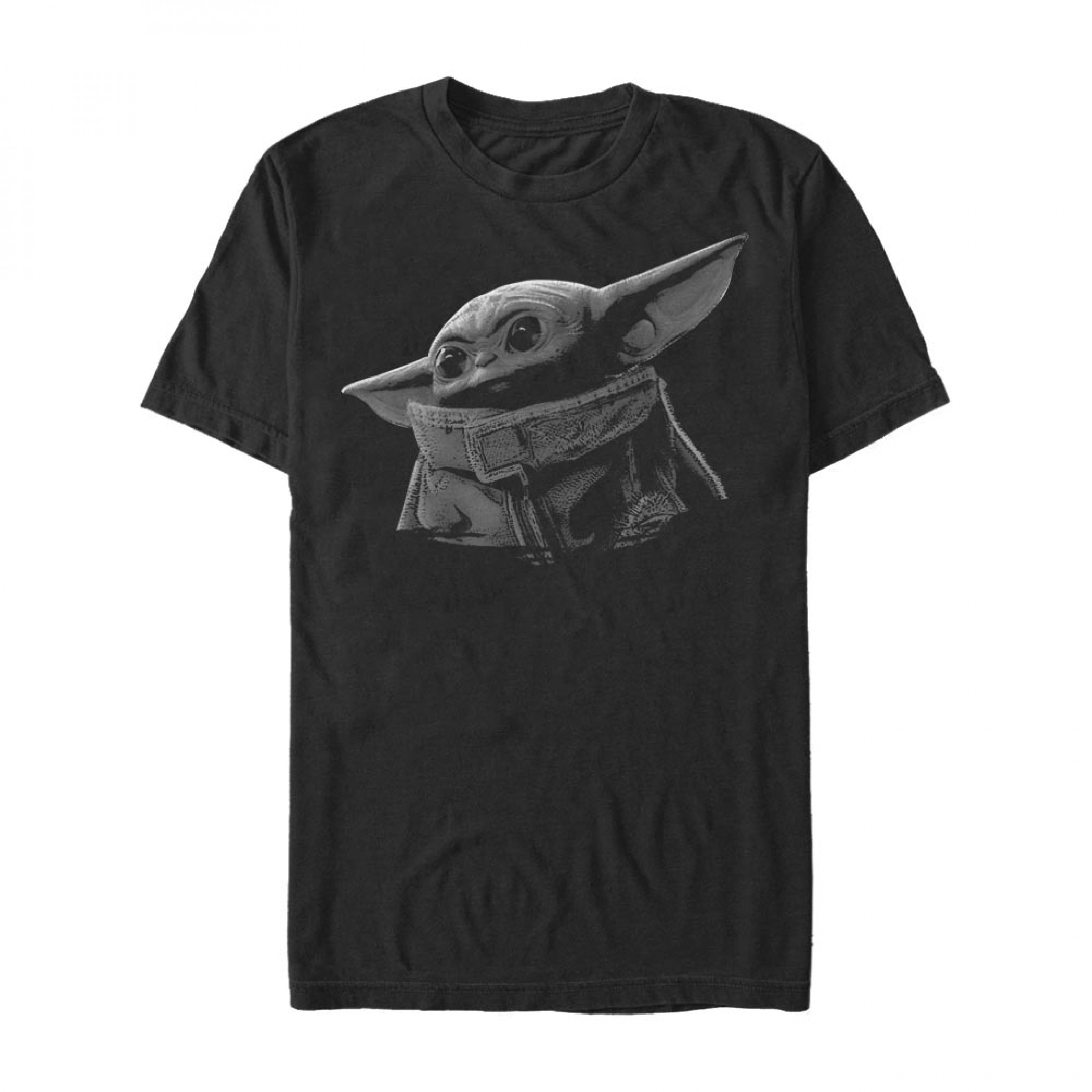 The Mandalorian The Child Greyscale Black T-Shirt, Black