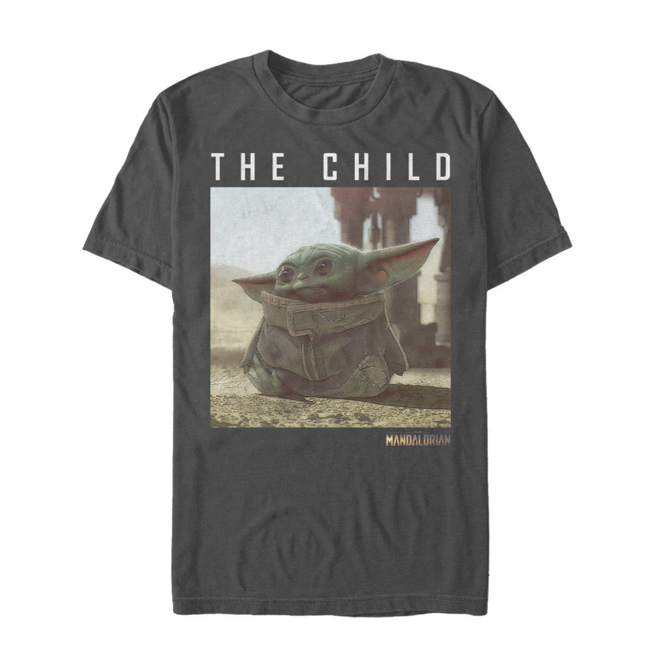 The Mandalorian The Child Portrait Grey T-Shirt, Grey