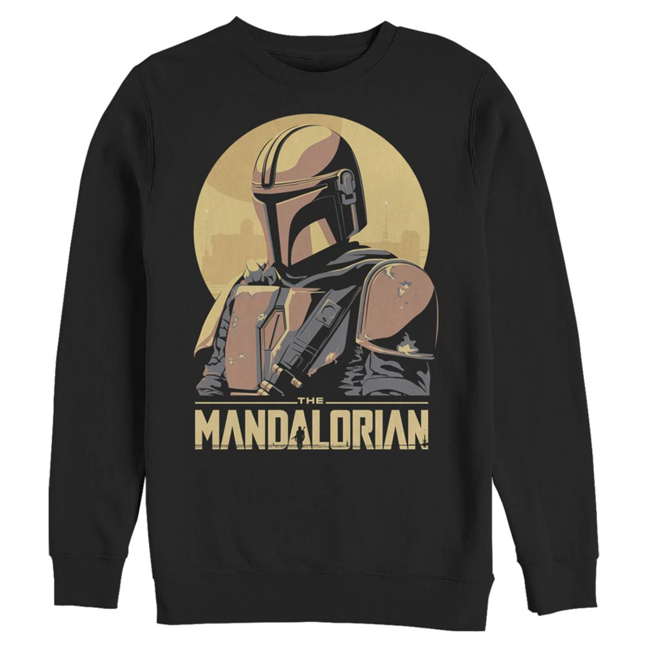 The Mandalorian Sunset Crewneck Sweatshirt, Black