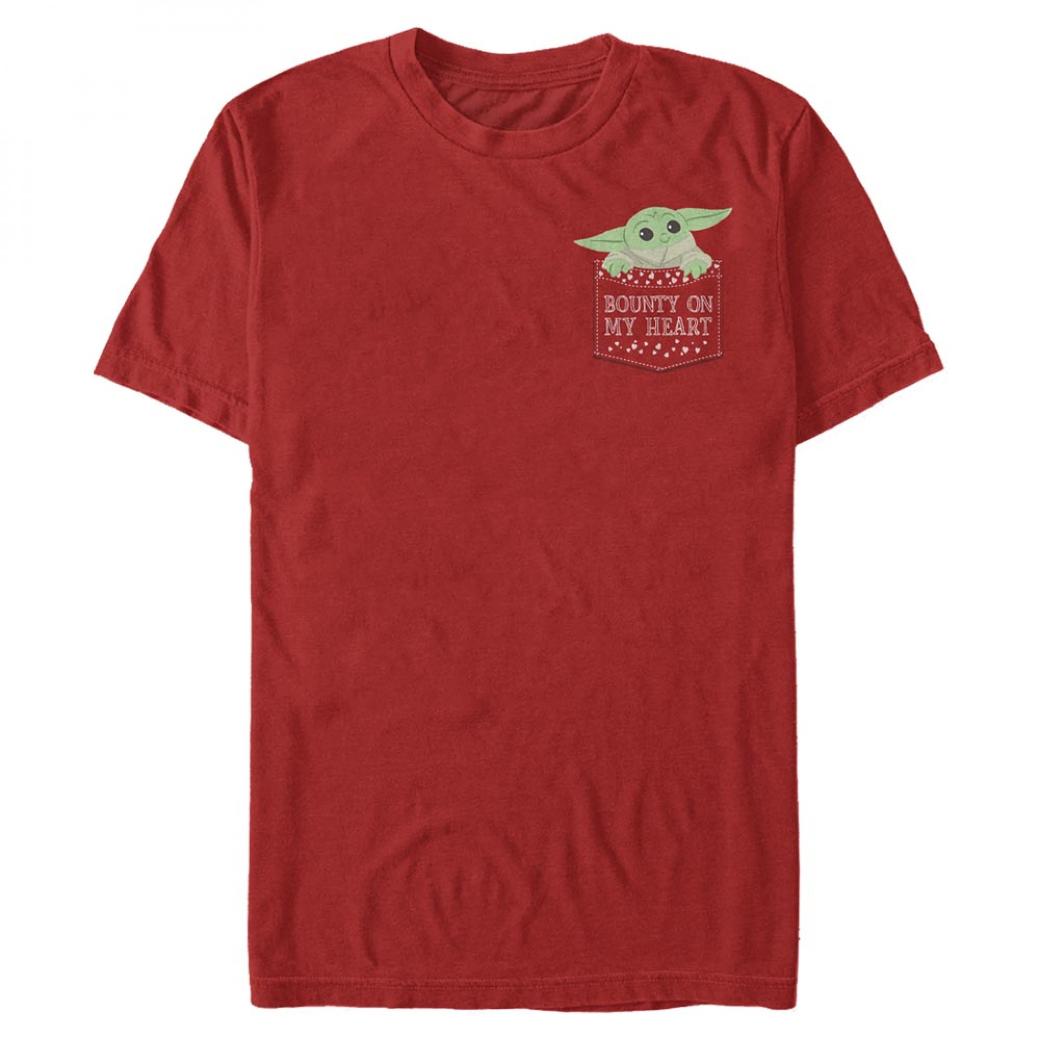 The Mandalorian Grogu Bounty on My Heart Valentine's Day T-Shirt, Red