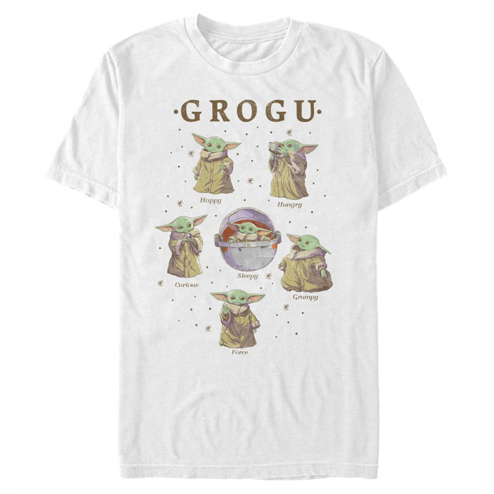 The Mandalorian Faces of Grogu T-Shirt, White