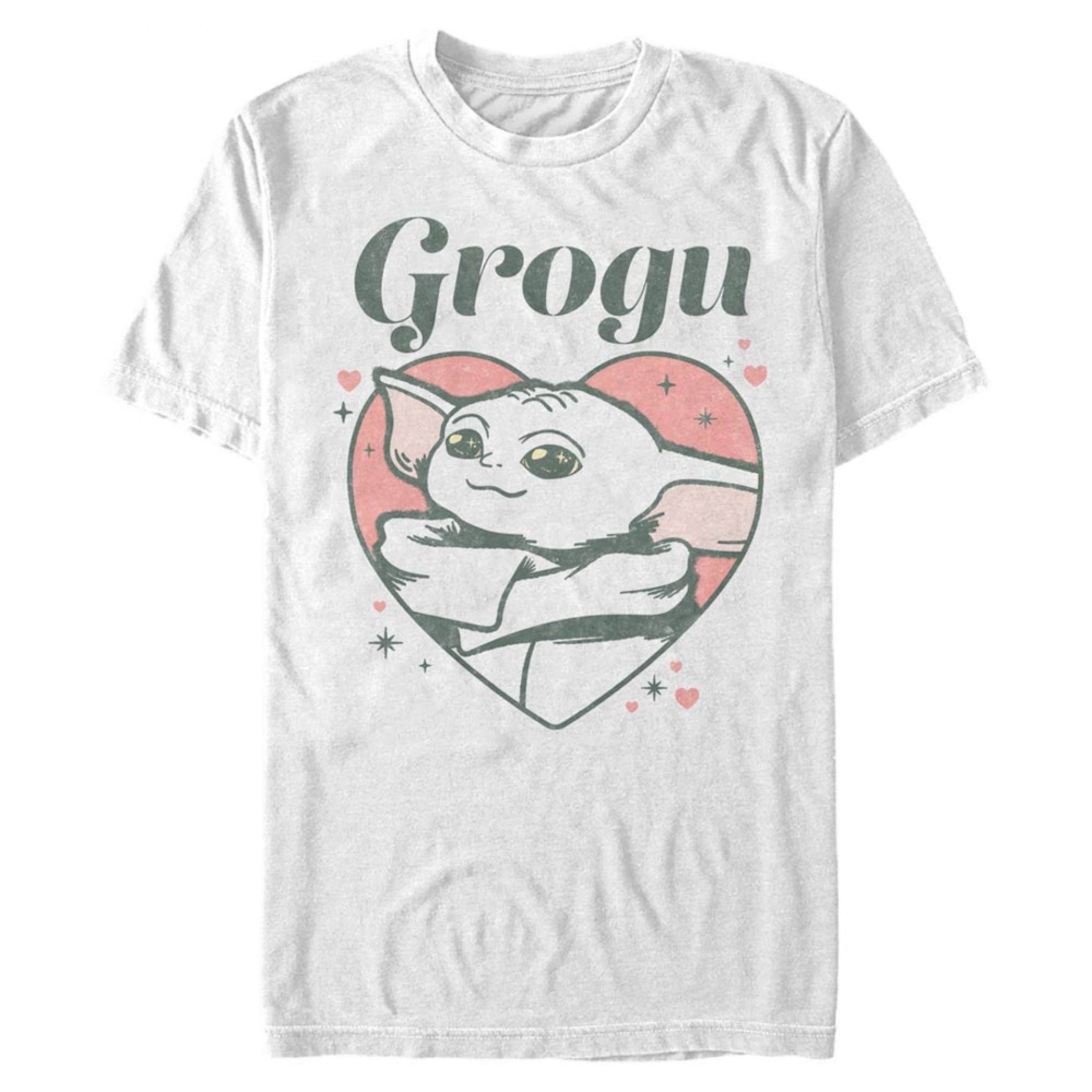 The Mandalorian Grogu Heart Valentine's Day T-Shirt, White