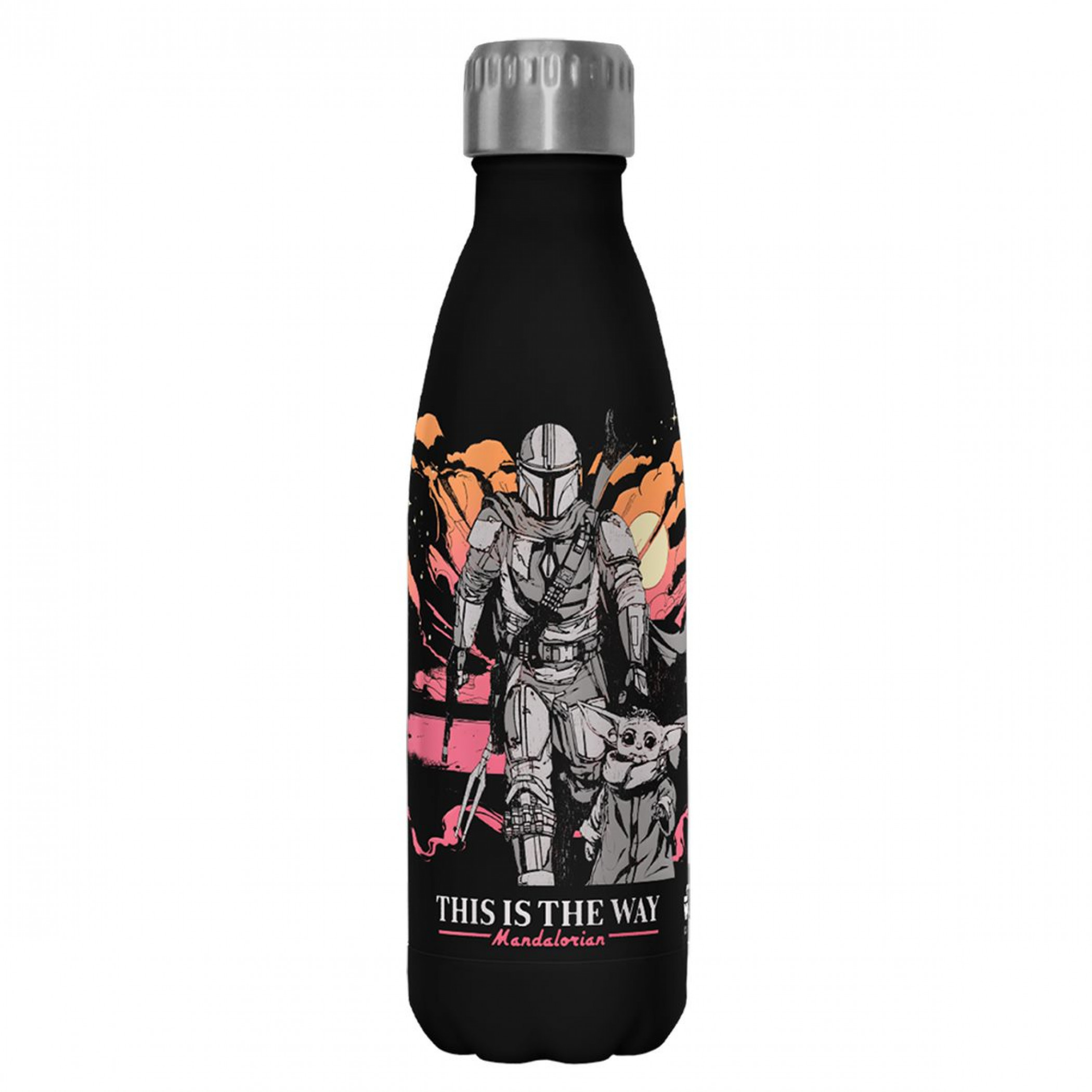 Star Wars The Mandalorian This is The Way 17oz Steel Water Bottle, Black