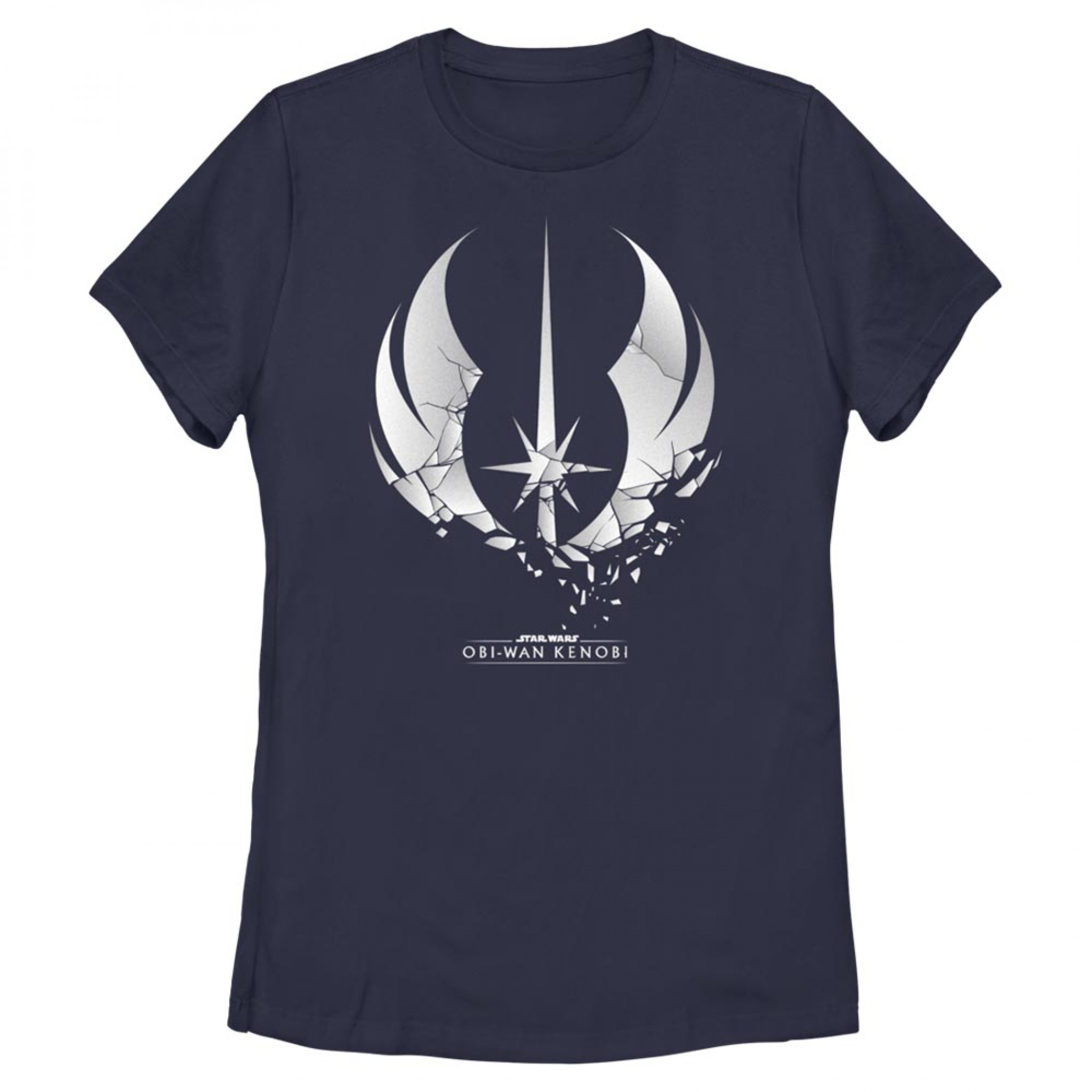 Star Wars Obi-Wan Kenobi Jedi Order Cracked Symbol Women's T-Shirt, Blue